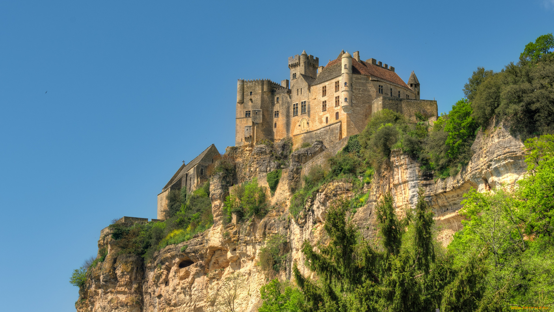 chateau, de, beynac, города, замки, франции, замок