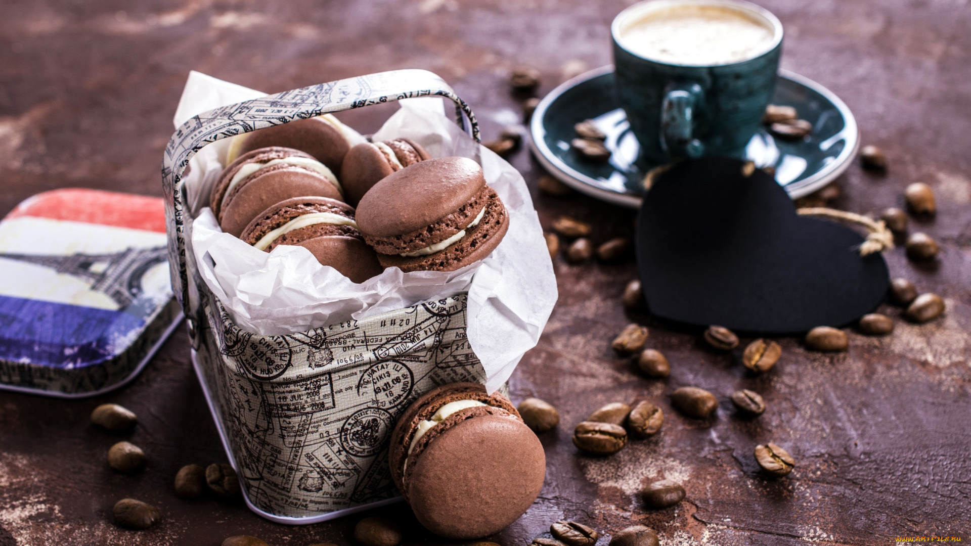 еда, макаруны, печенье, зерна, кофе