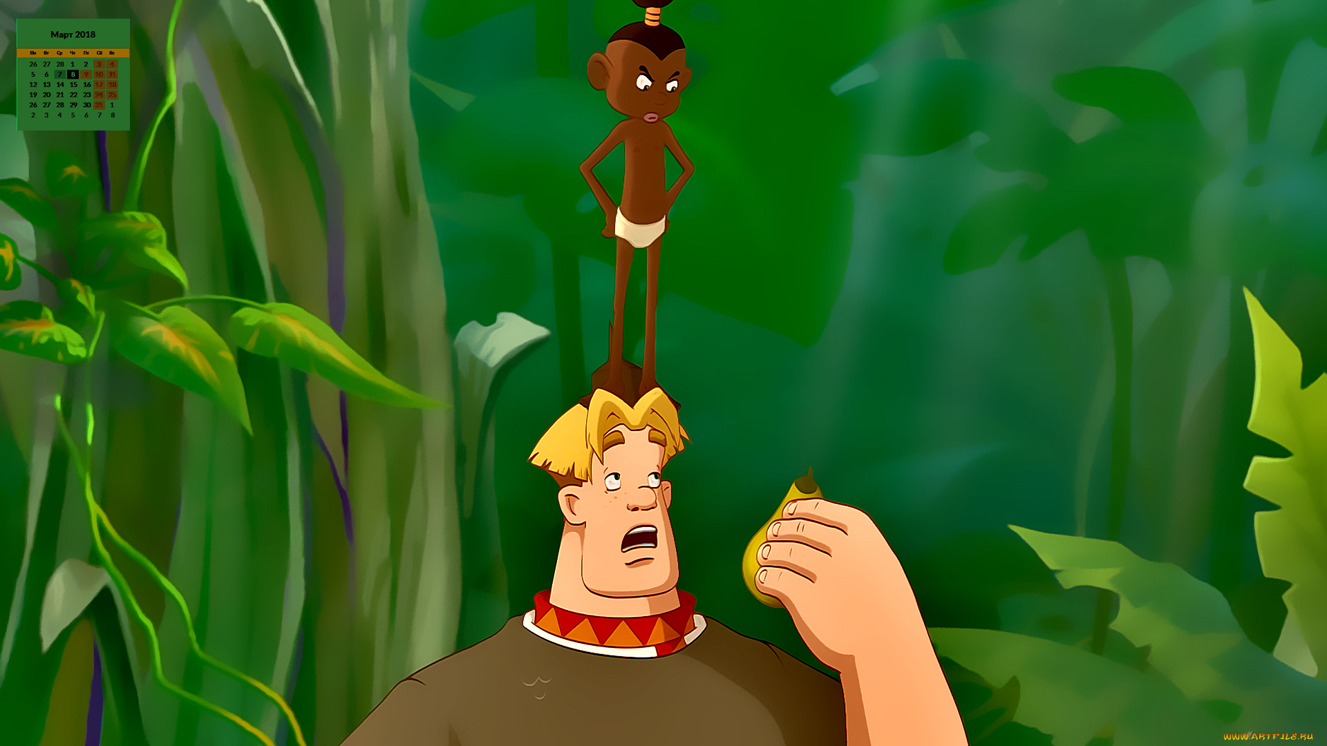 календари, кино, , мультфильмы, 2018, взгляд, мужчина, богатырь