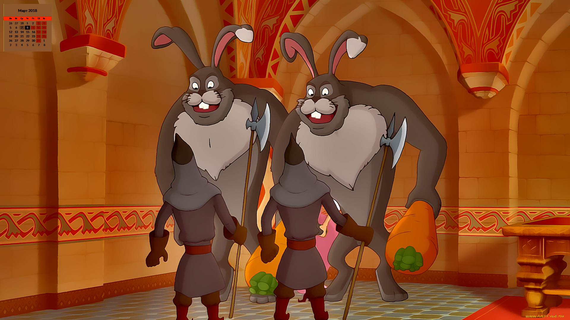 календари, кино, , мультфильмы, 2018, заяц, воин