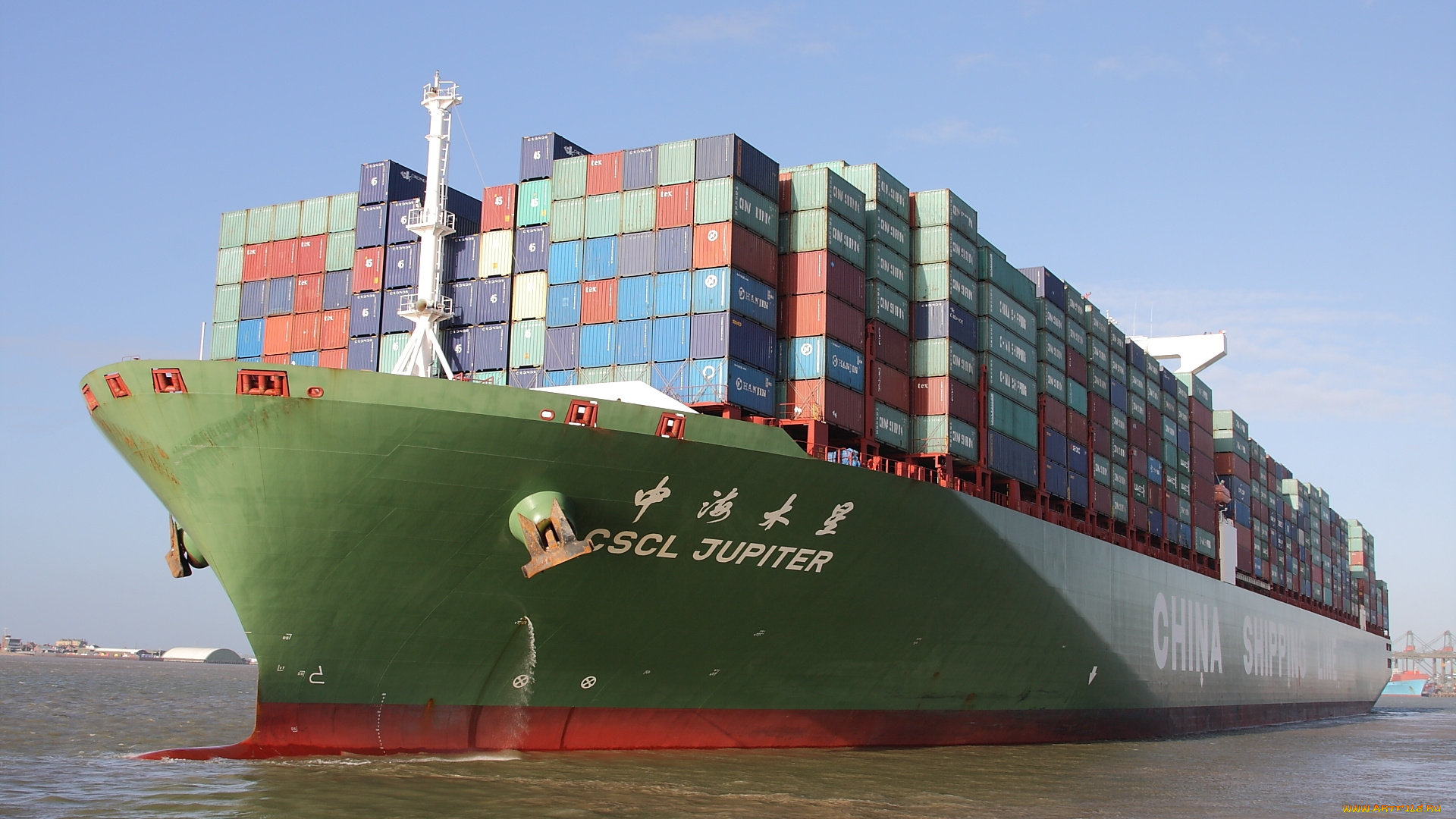 корабли, грузовые, суда, контейнеровоз