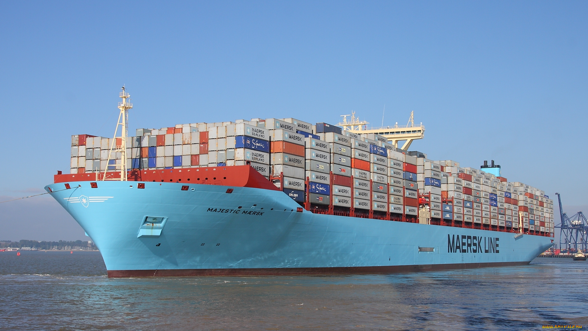 корабли, грузовые, суда, контейнеровоз