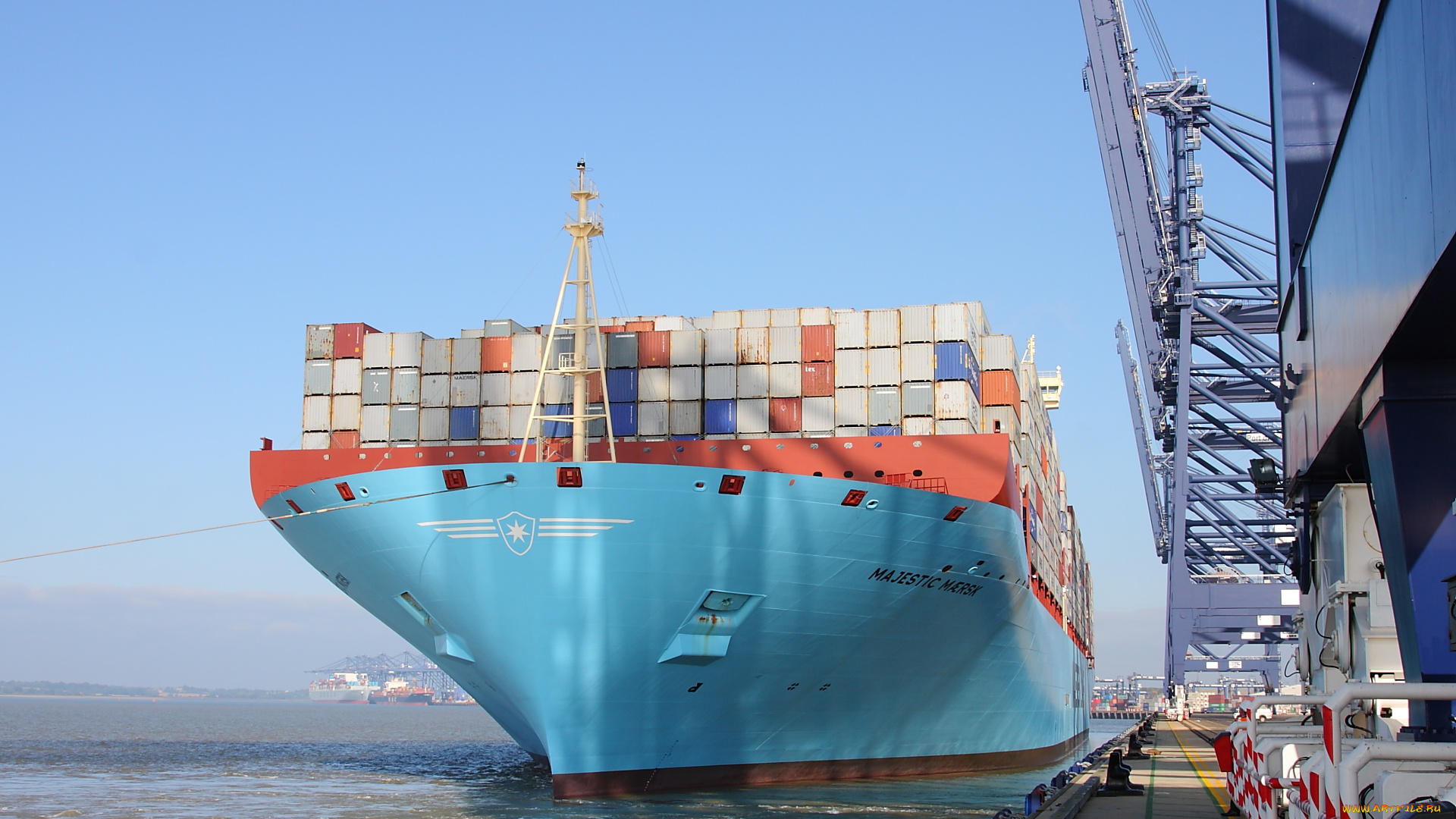 корабли, грузовые, суда, контейнеровоз