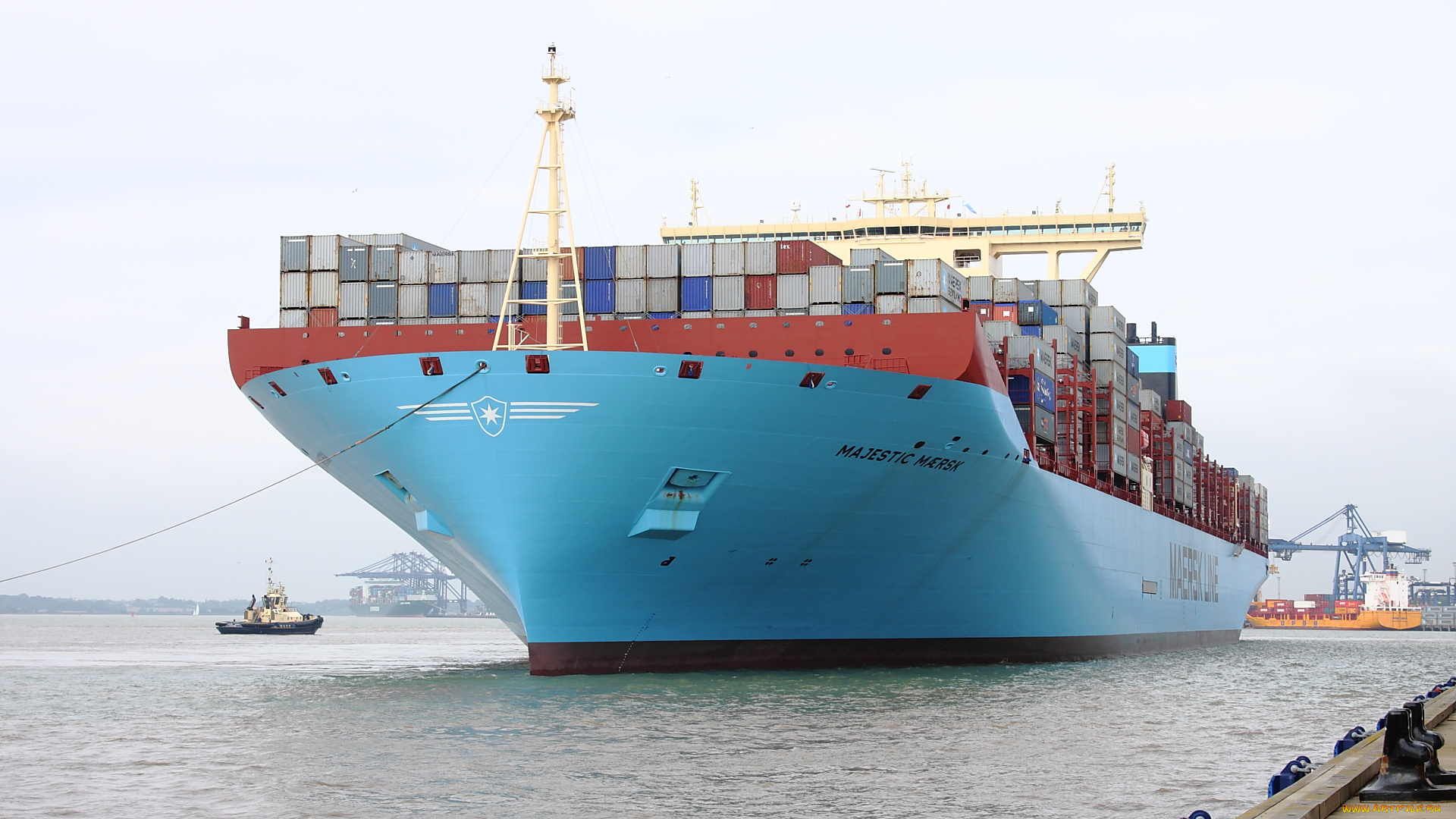 корабли, грузовые, суда, контейнеровоз