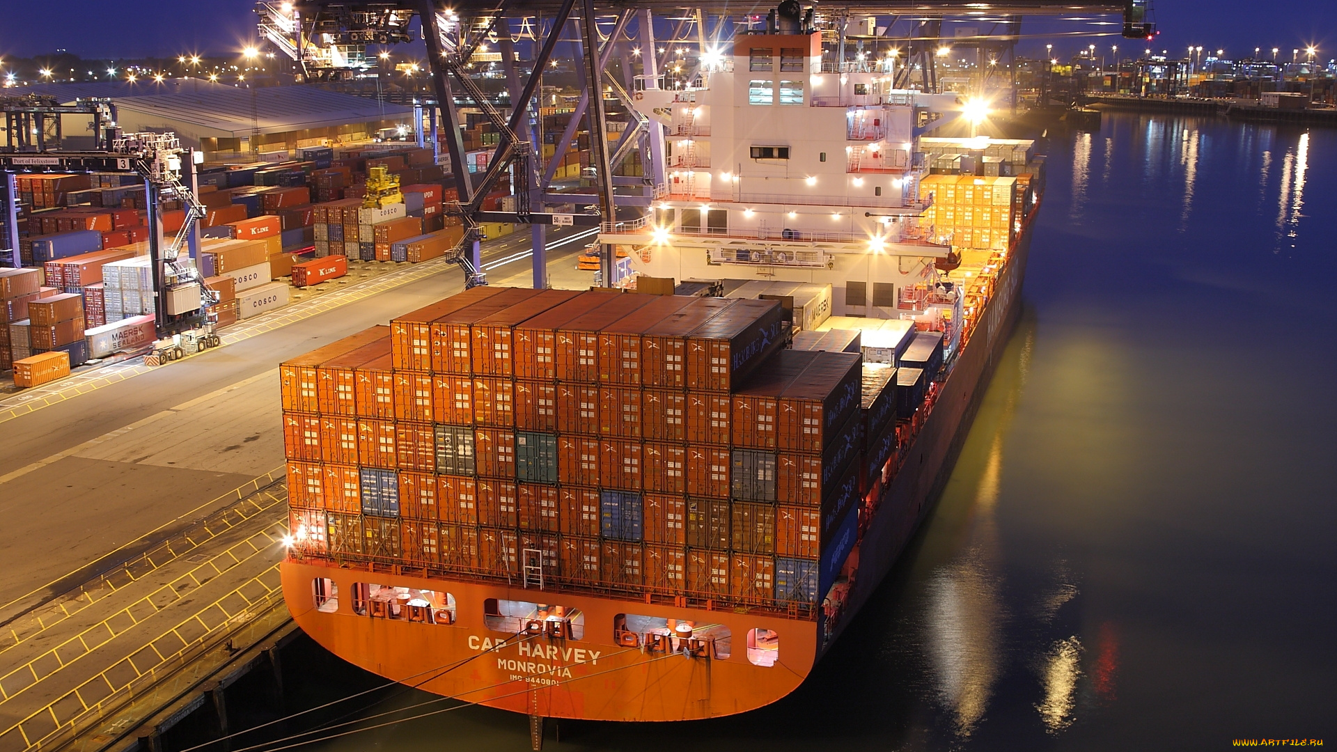 корабли, грузовые, суда, контейнеровоз