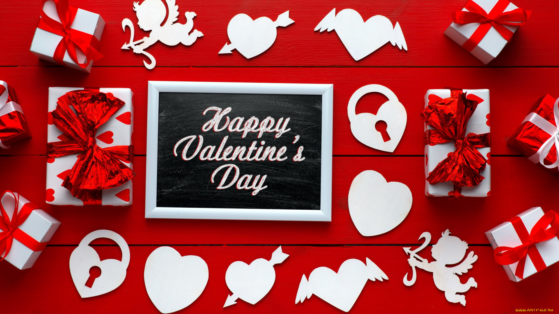праздничные, день, святого, валентина, , сердечки, , любовь, надпись, сердечки, подарки