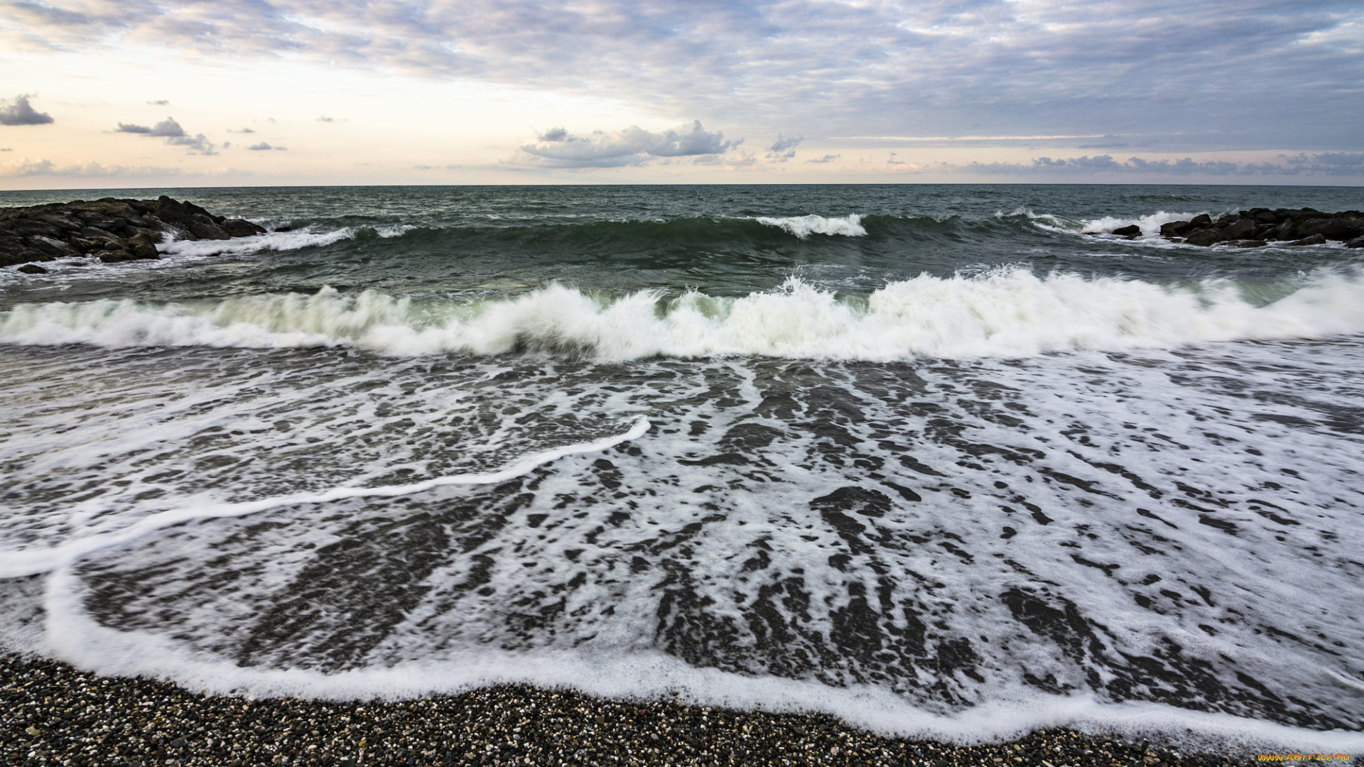 природа, побережье, волны