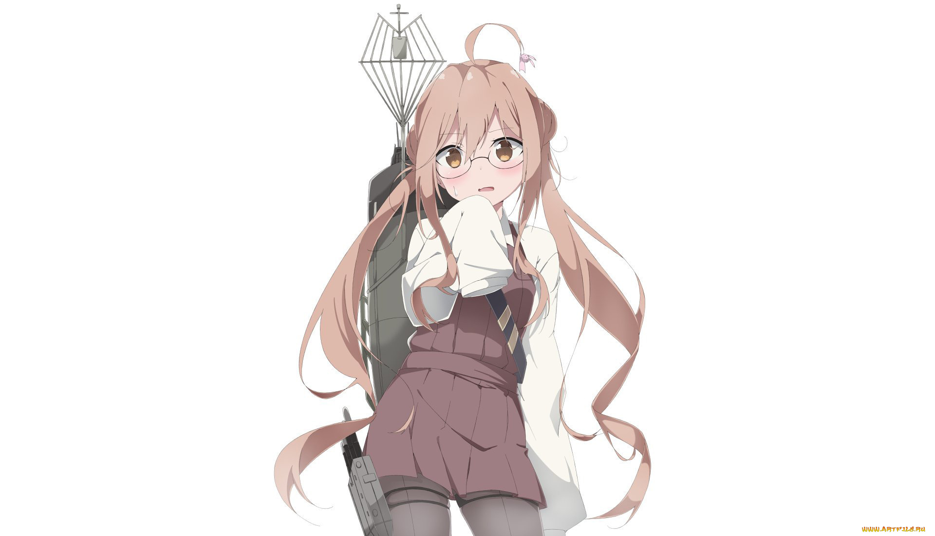 аниме, kantai, collection, фон, взгляд, девушка