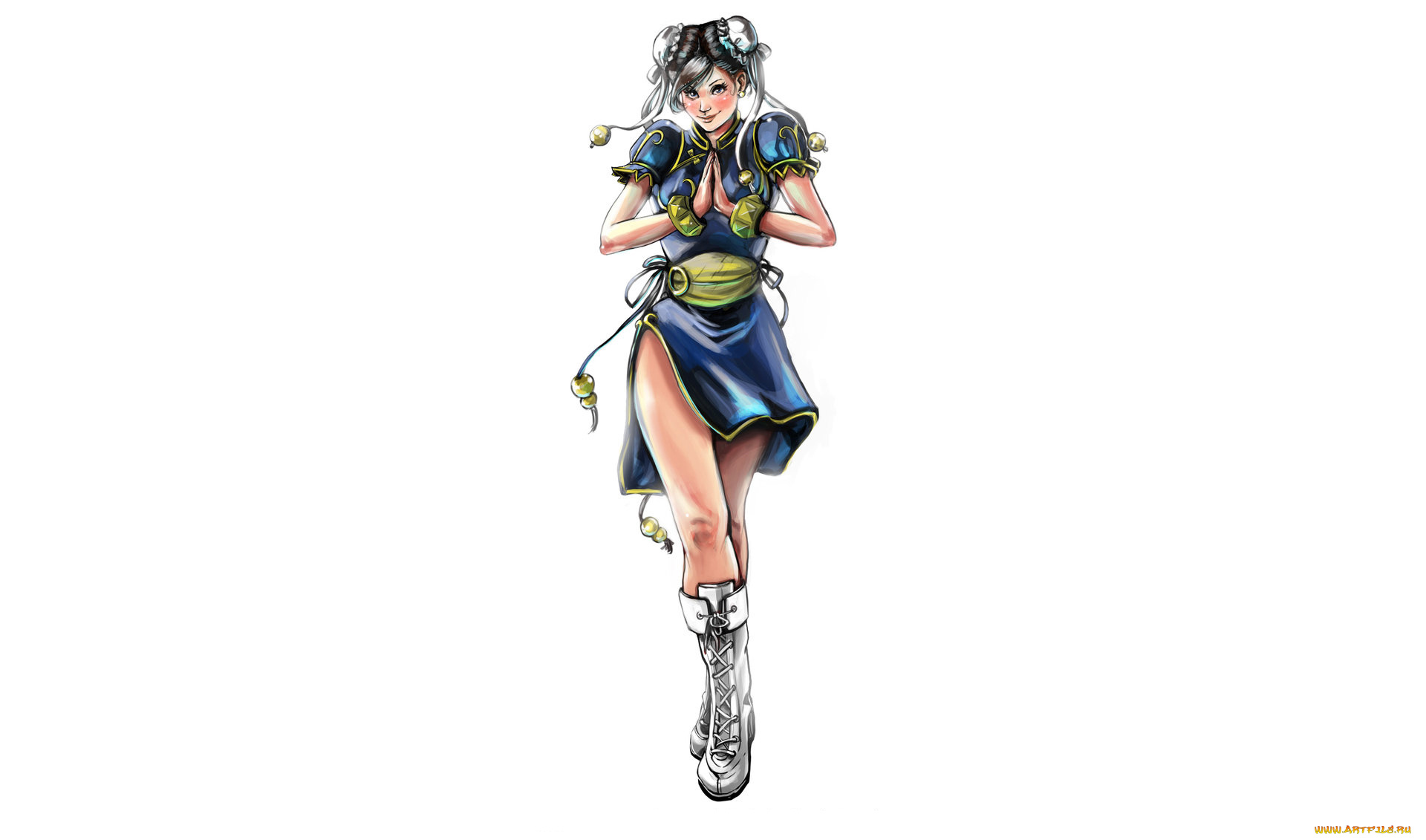 рисованное, комиксы, взгляд, фон, кимоно, девушка