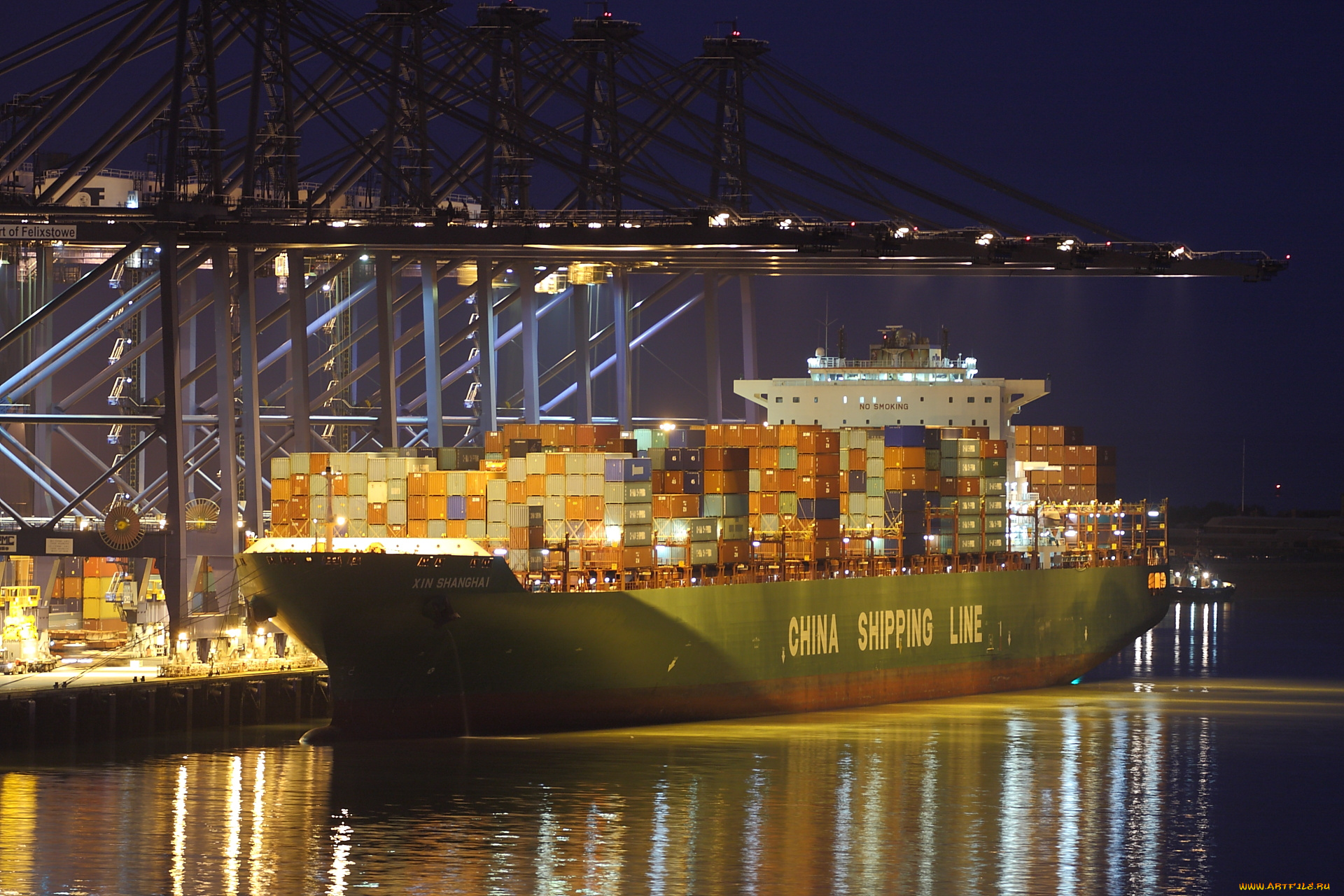 корабли, грузовые, суда, контейнеровоз