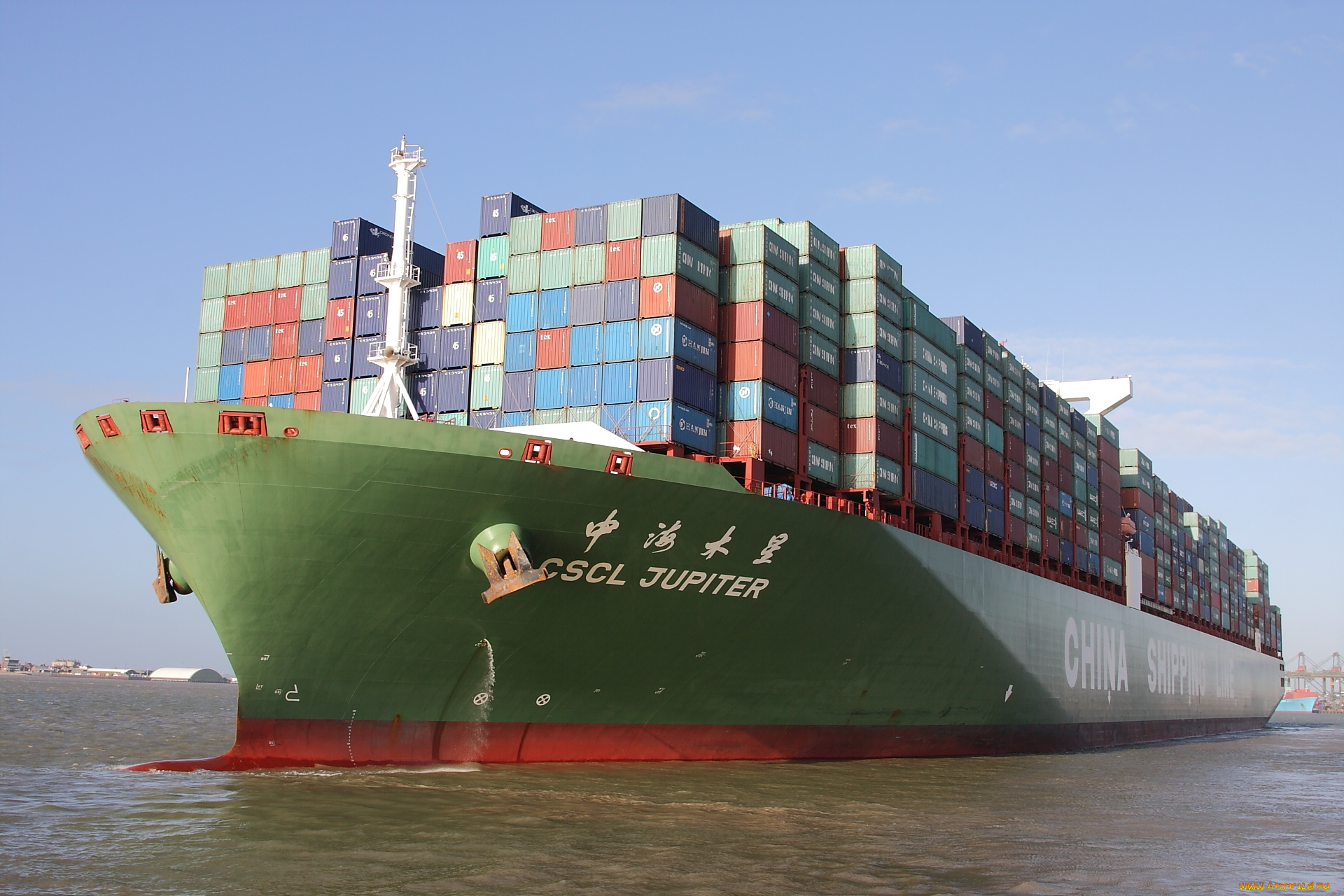 корабли, грузовые, суда, контейнеровоз