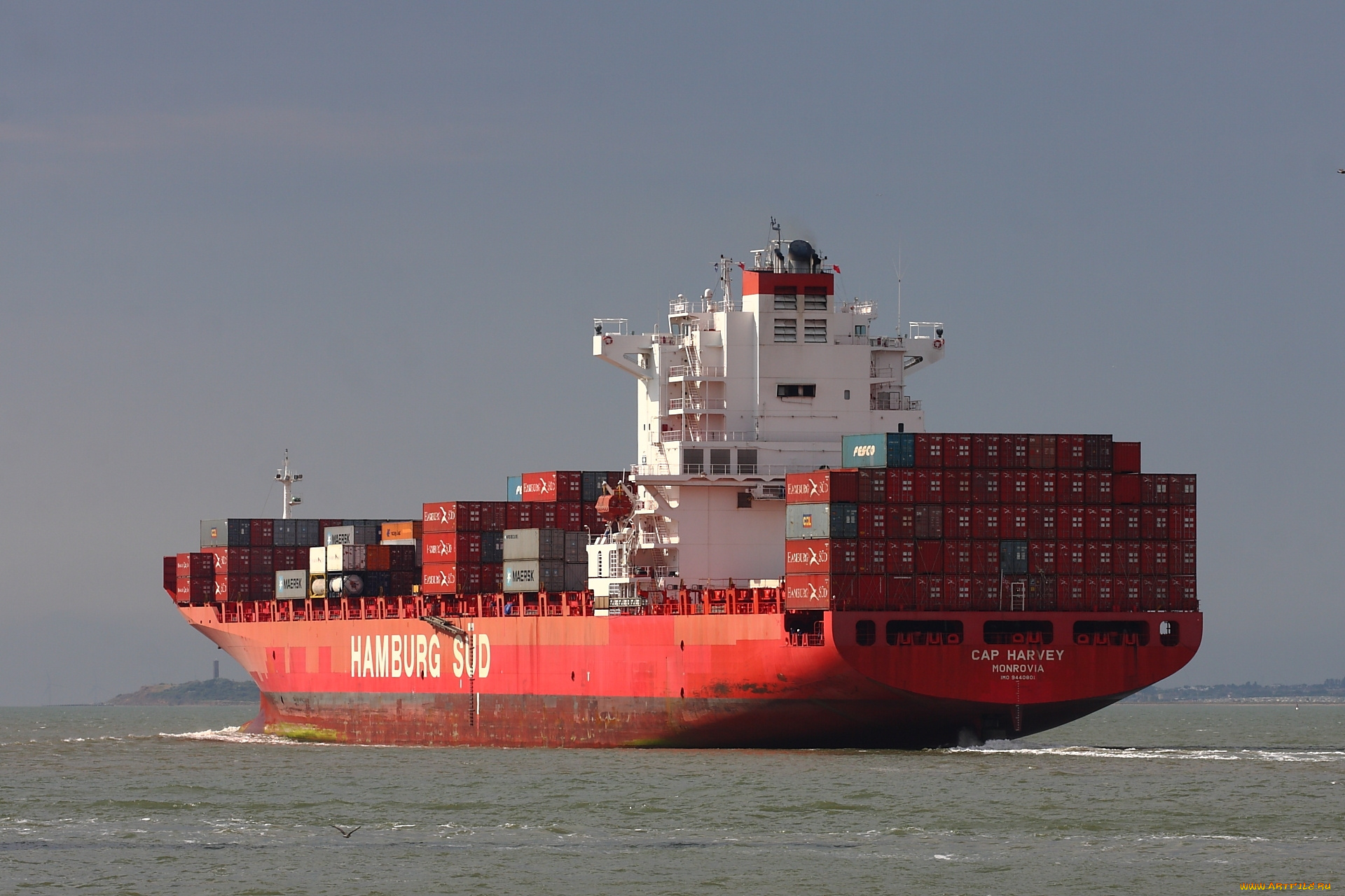 корабли, грузовые, суда, контейнеровоз