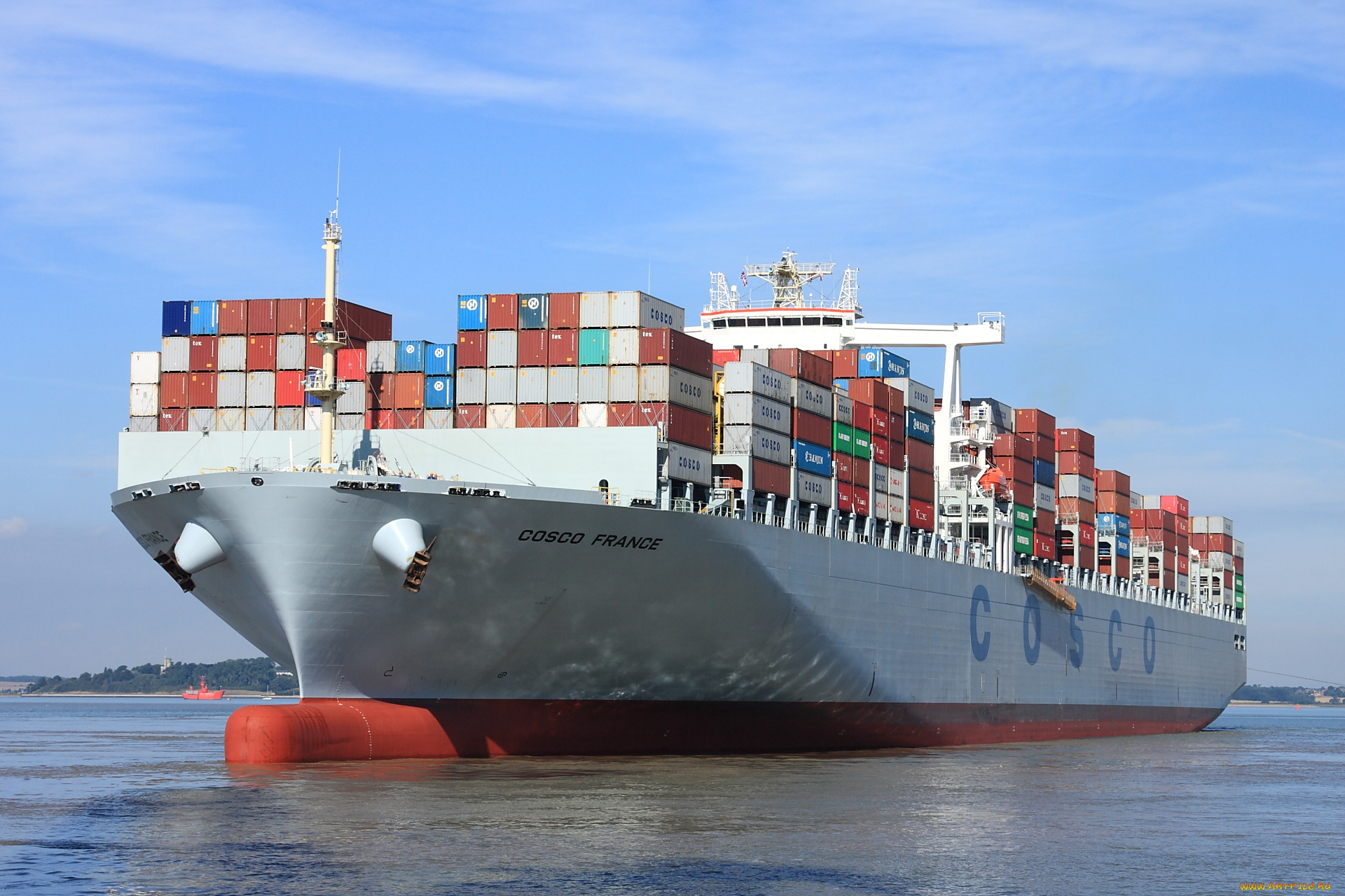 корабли, грузовые, суда, контейнеровоз