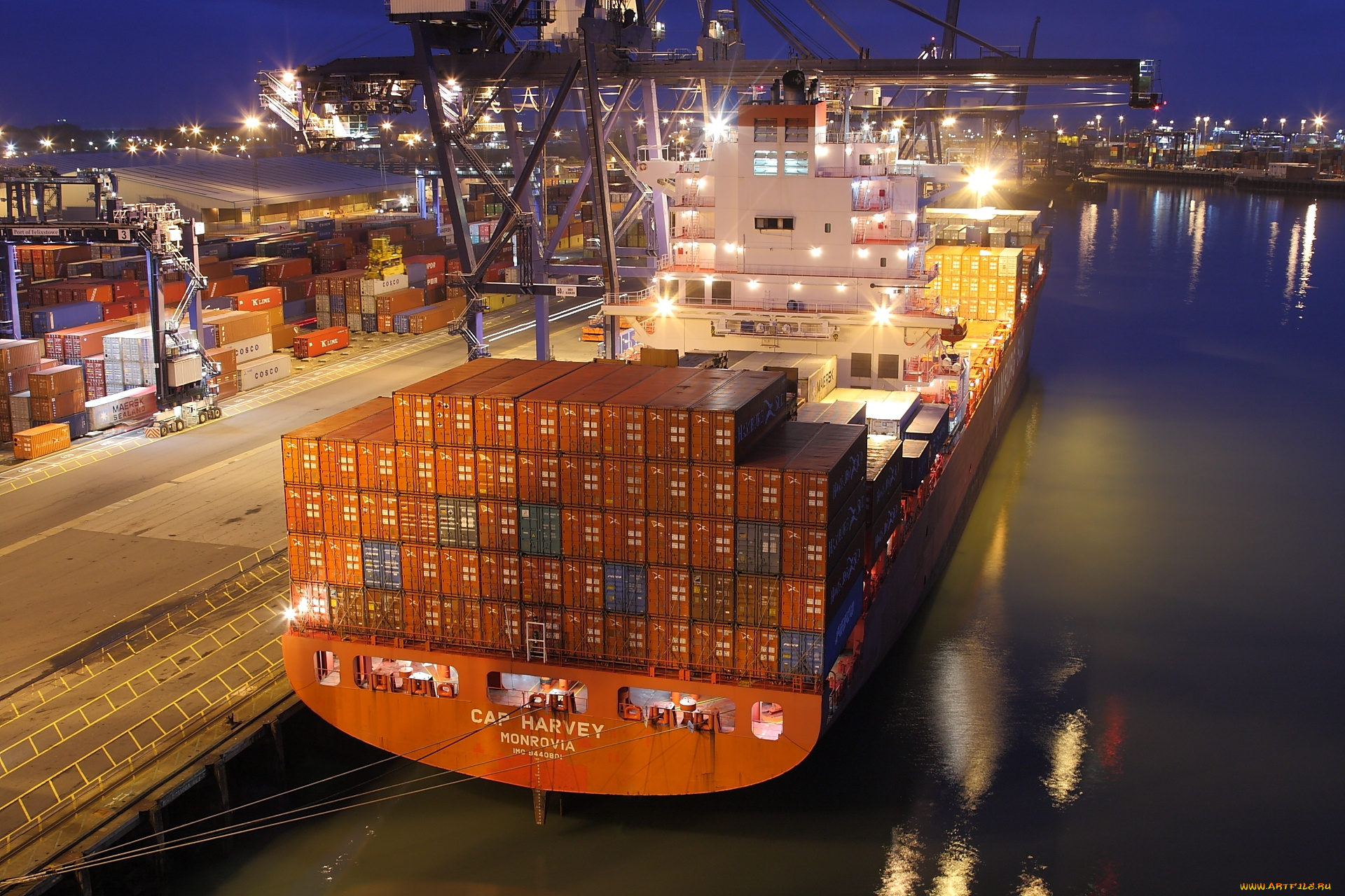 корабли, грузовые, суда, контейнеровоз