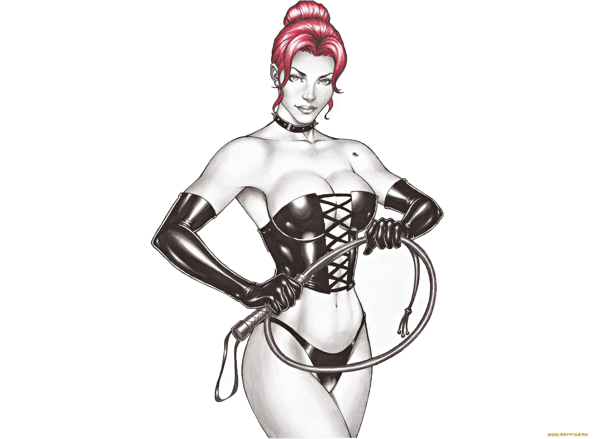 рисованное, комиксы, корсет, плеть, взгляд, фон, девушка