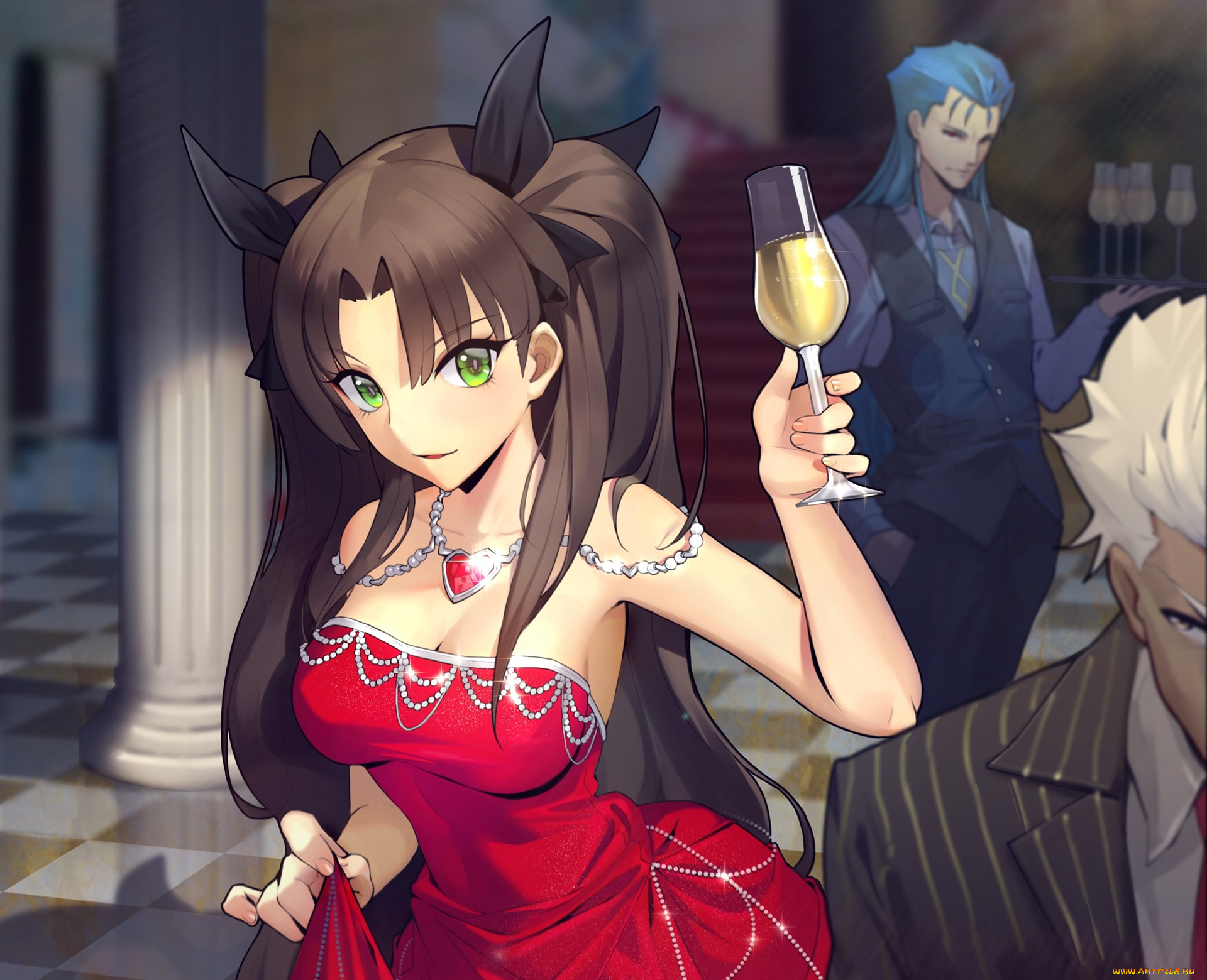 аниме, fate, stay, night, рин