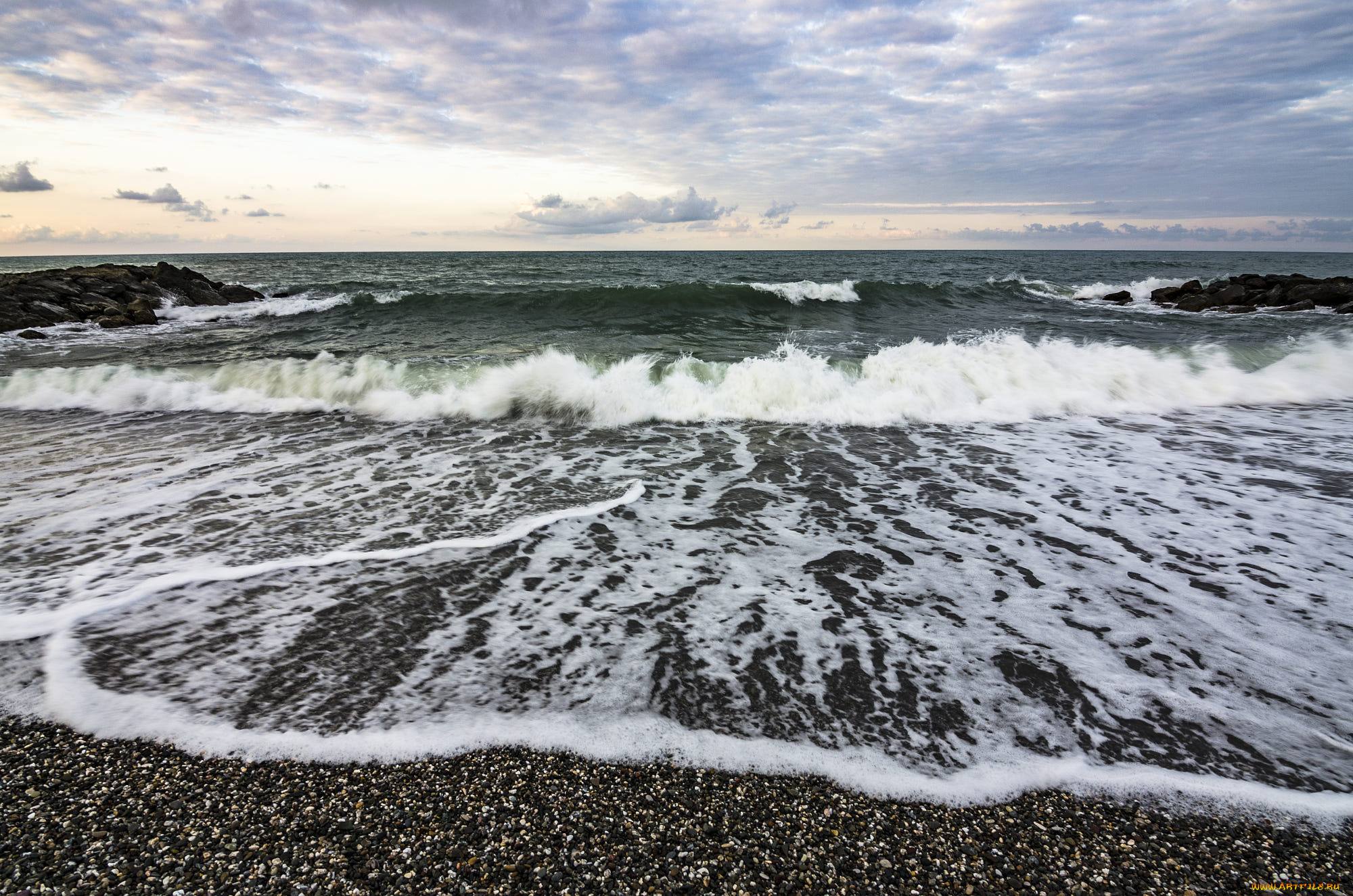 природа, побережье, волны