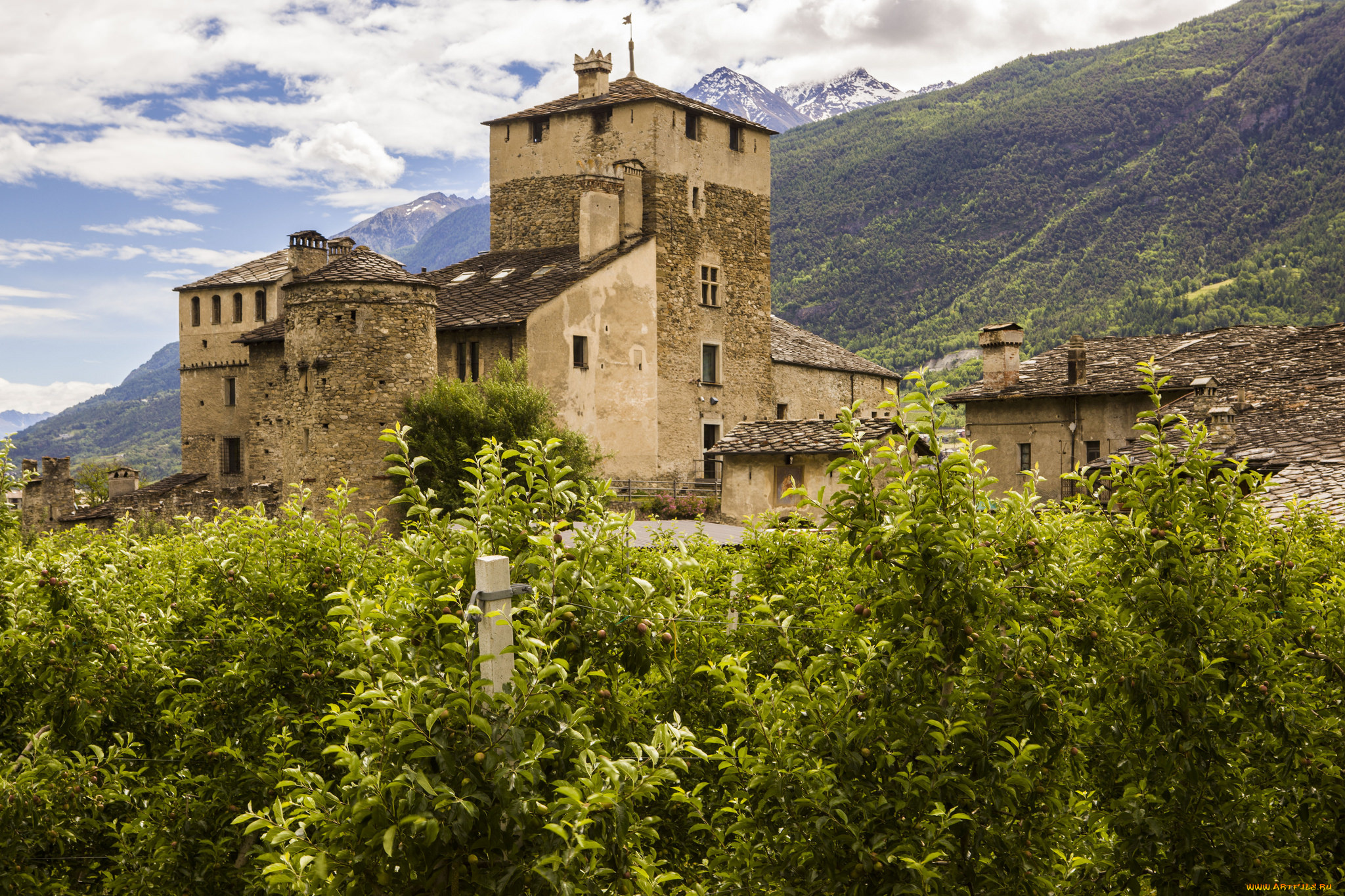 castle, , saint, pierre, , italy, города, замки, италии, замок
