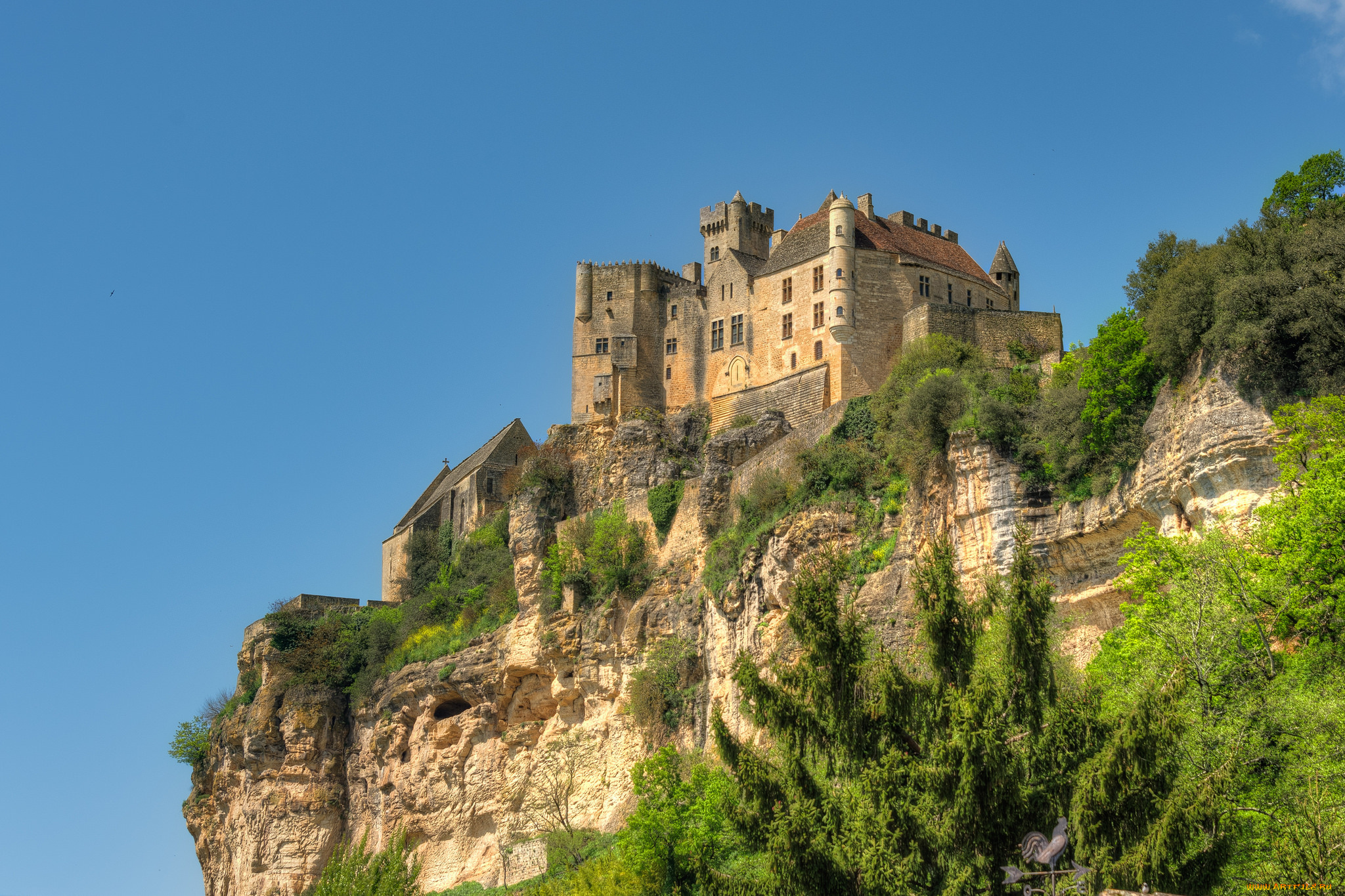 chateau, de, beynac, города, замки, франции, замок