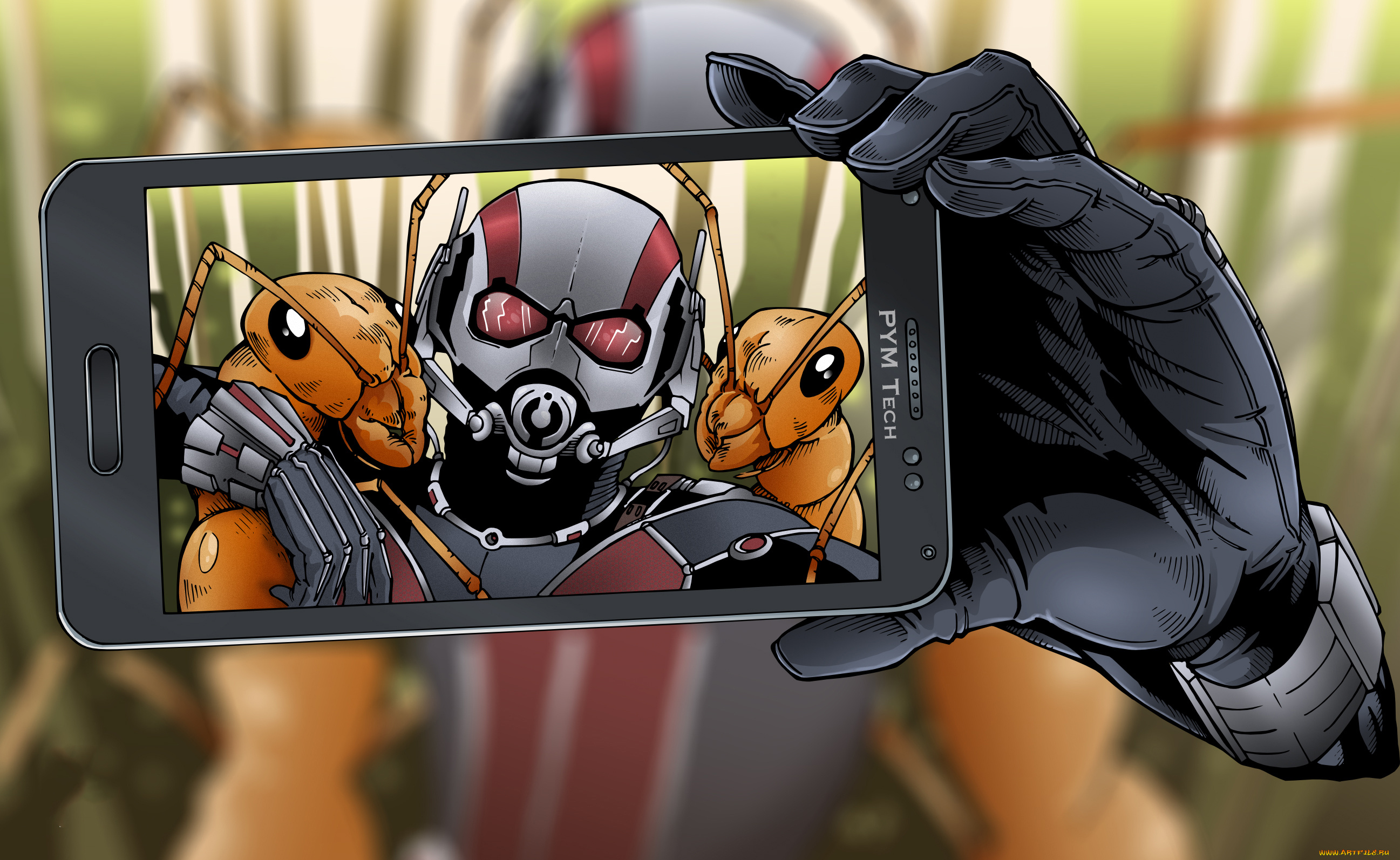 рисованное, комиксы, селфи, фон, телефон