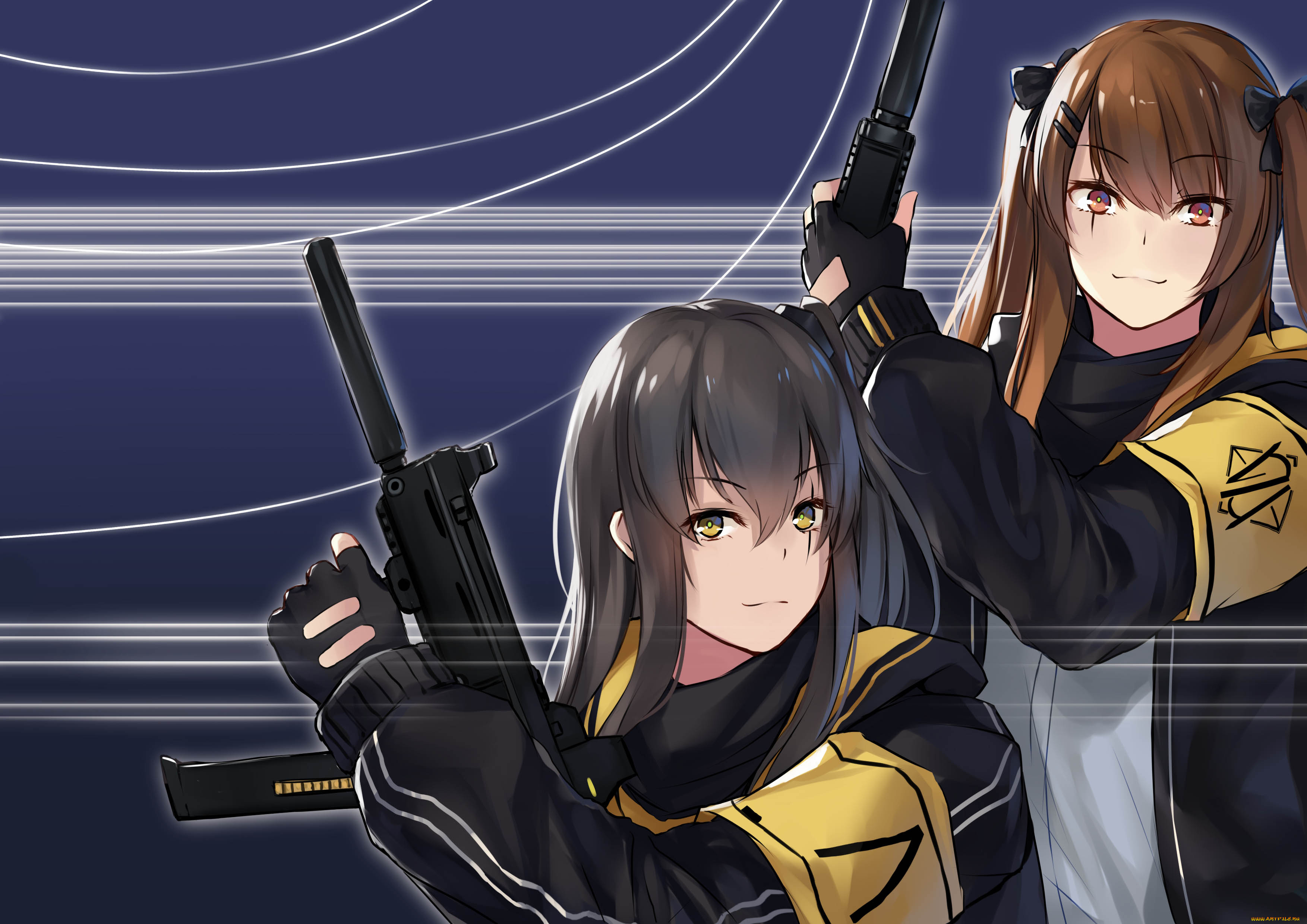 аниме, girls, frontline, взгляд, девушка, фон