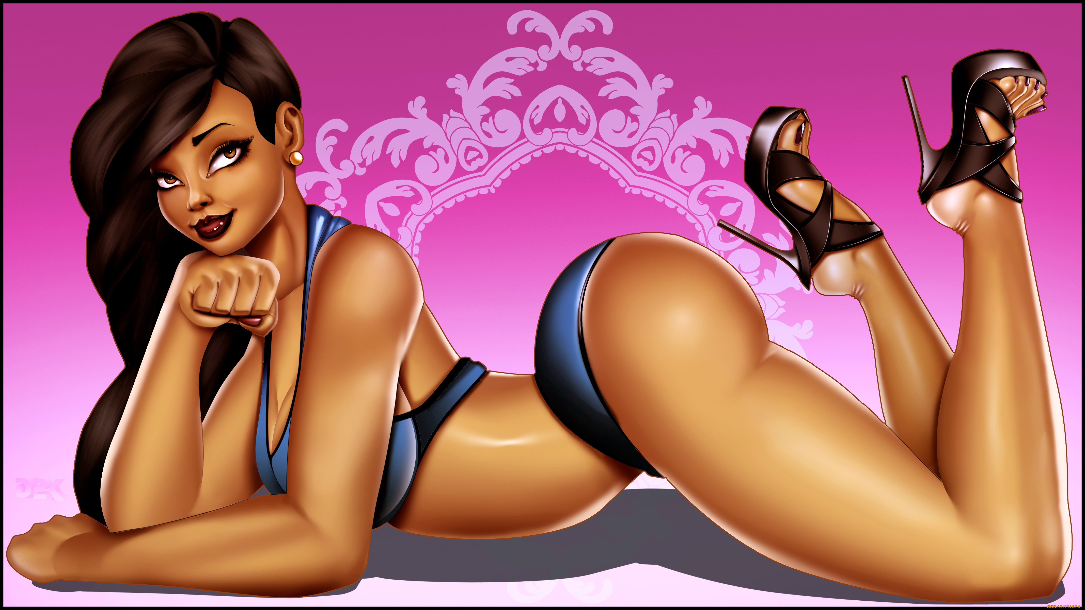 рисованное, люди, взгляд, фон, девушка