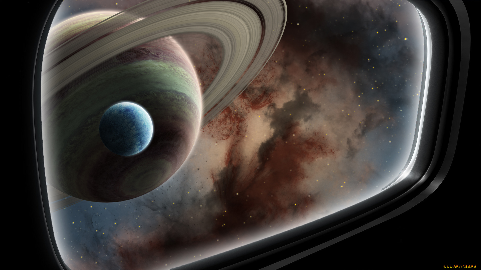 космос, арт, вселенная, галактики, планета, звезды