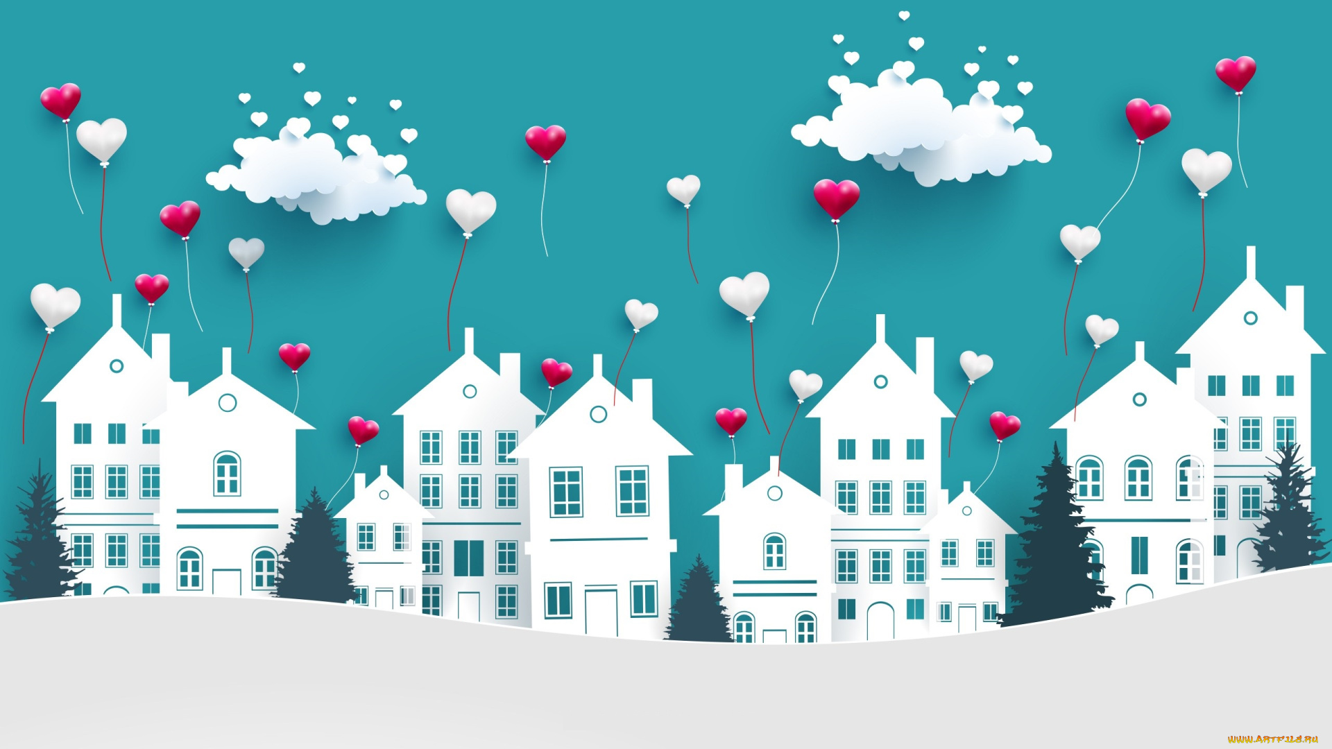 праздничные, день, святого, валентина, , сердечки, , любовь, фон, сердечки