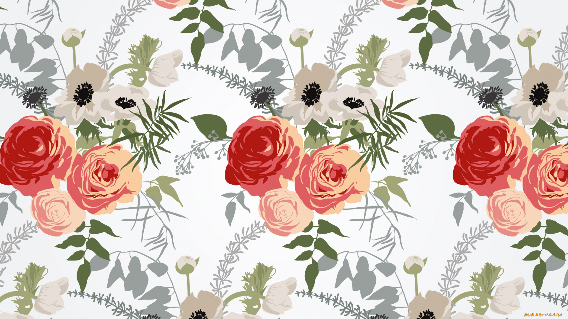 векторная, графика, цветы, , flowers, цветы, фон, текстура, pattern, floral