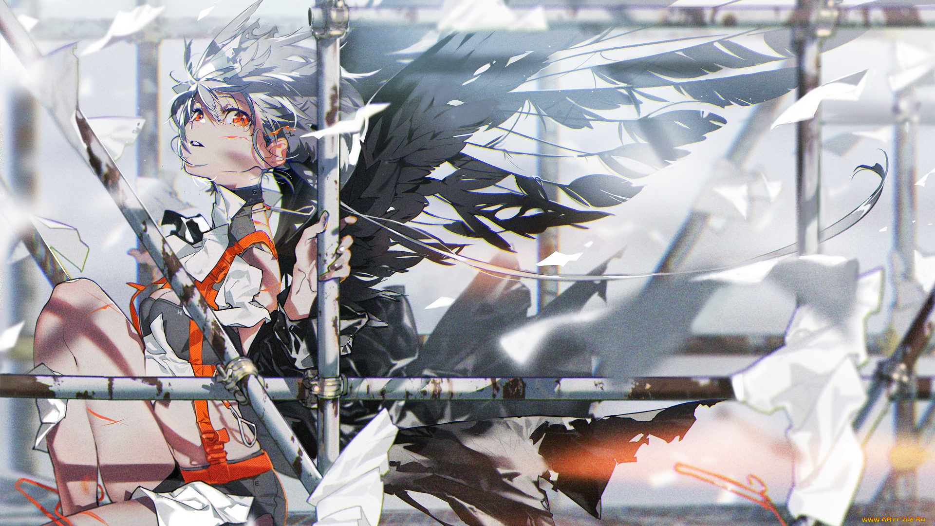 аниме, ангелы, , демоны, девушка