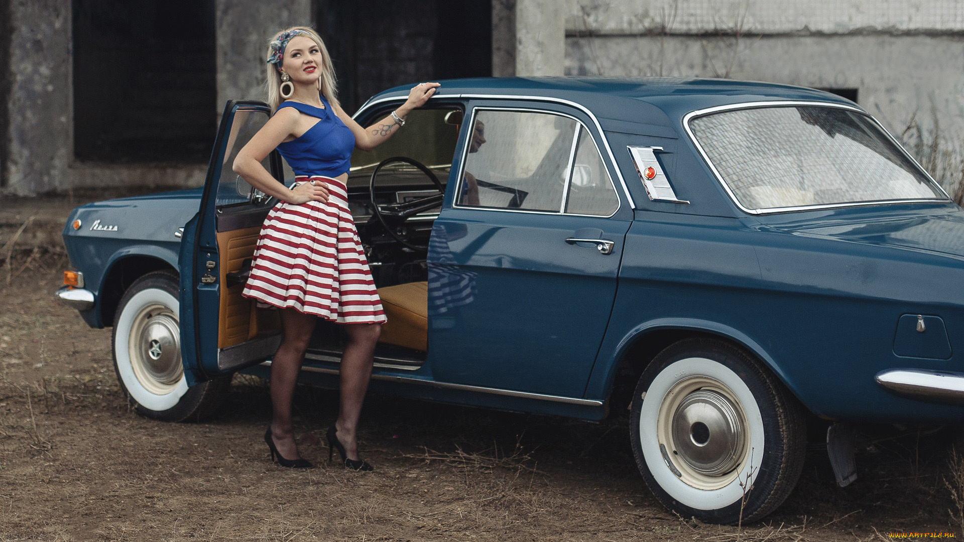 автомобили, -авто, с, девушками, виктория, газ, 24