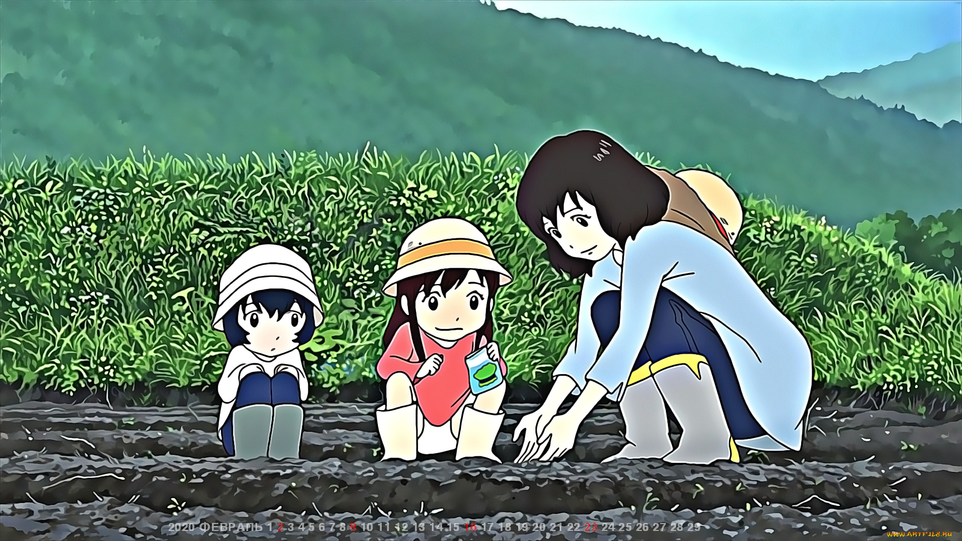календари, аниме, растение, огород, семья, 2020, calendar, мама, дети, земля, поле