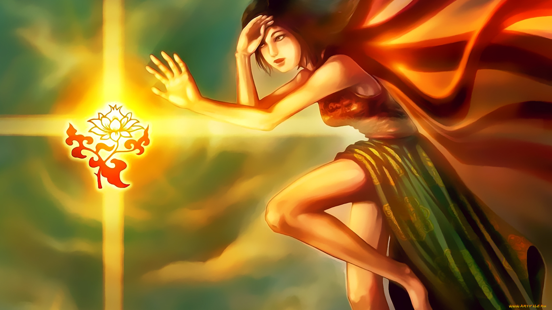 календари, фэнтези, яркий, цветок, накидка, девушка, 2020, calendar