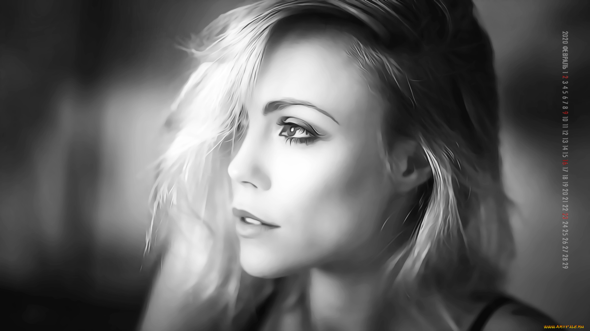 календари, компьютерный, дизайн, 2020, девушка, женщина, лицо, calendar