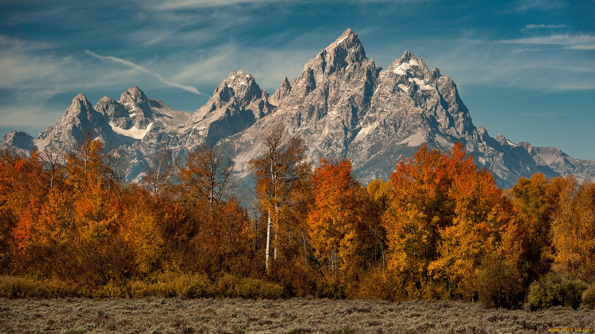 природа, горы, сша, национальный, парк, гранд-титон