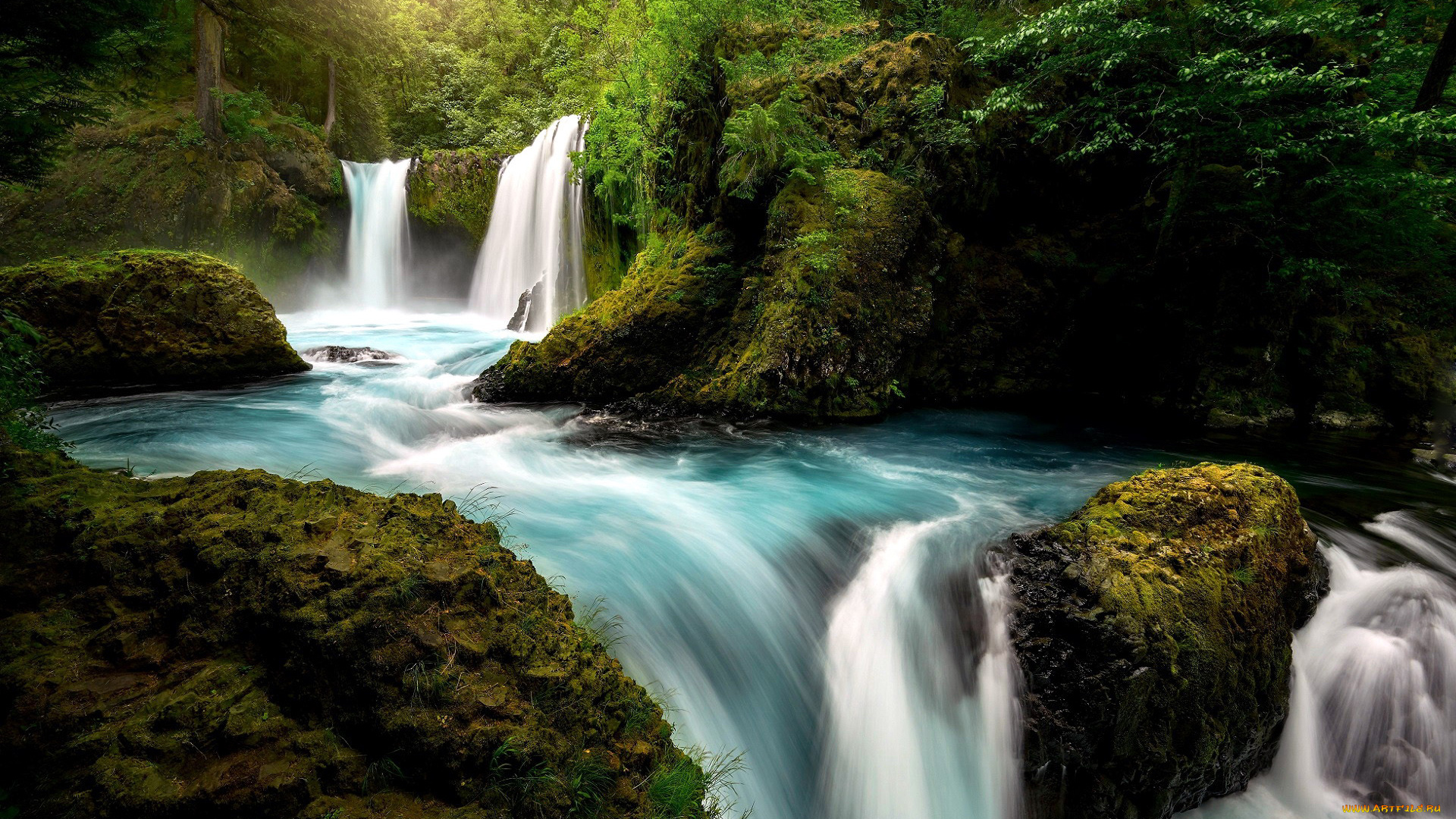 природа, водопады, вода, водопад, поток
