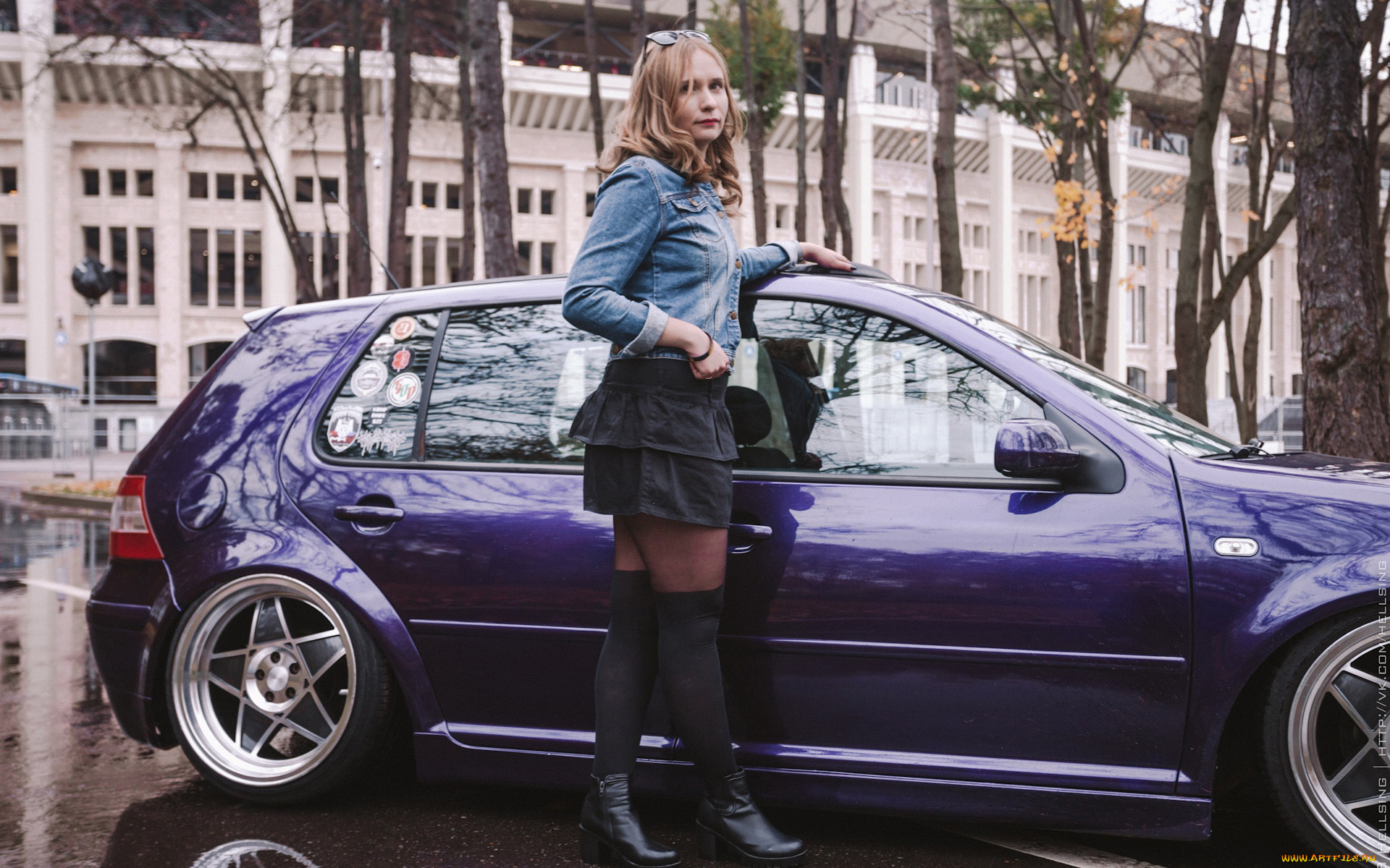 автомобили, -авто, с, девушками, volkswagen, golf