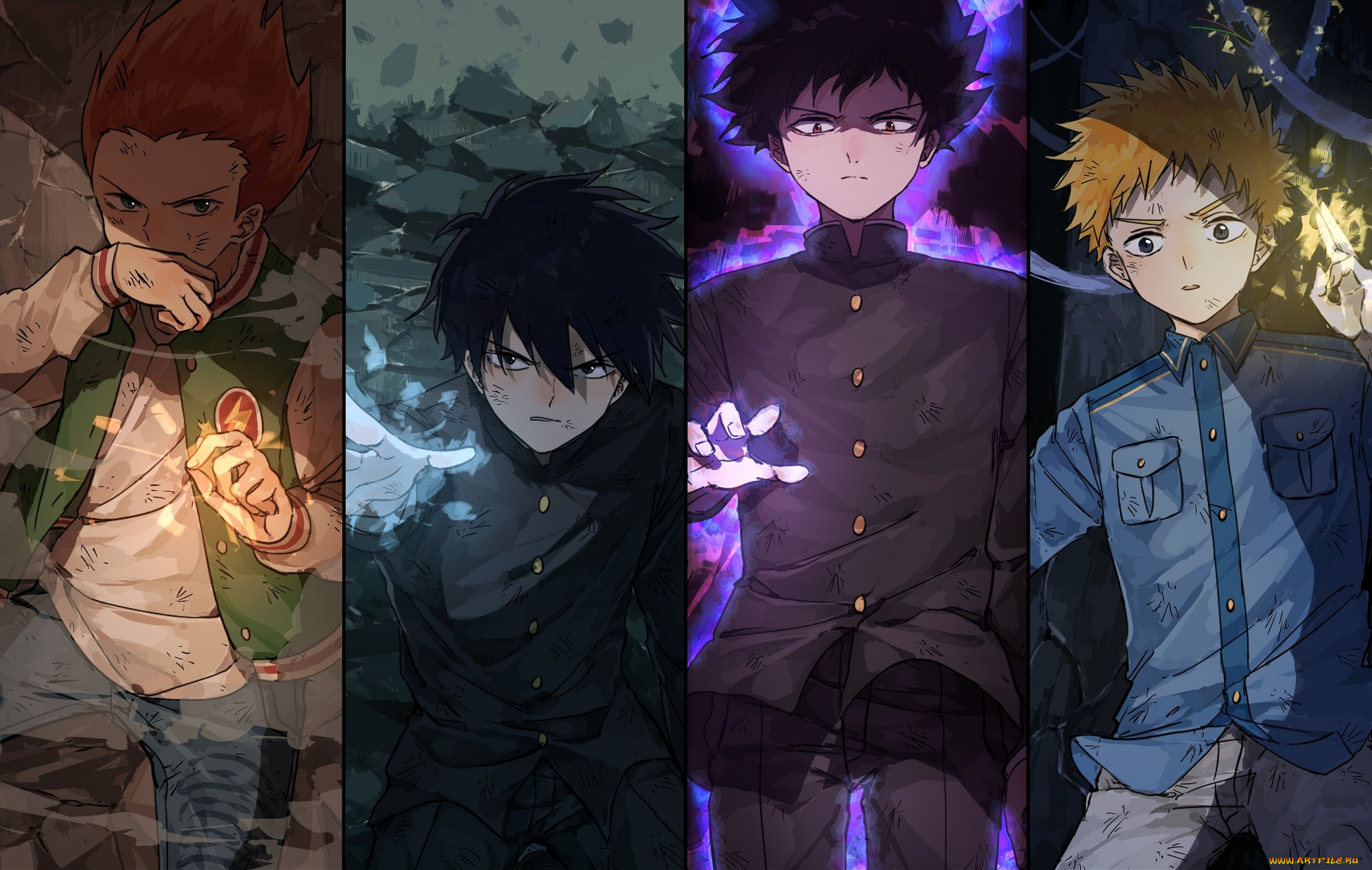 аниме, mob, psycho, 100, mob, psycho, 100