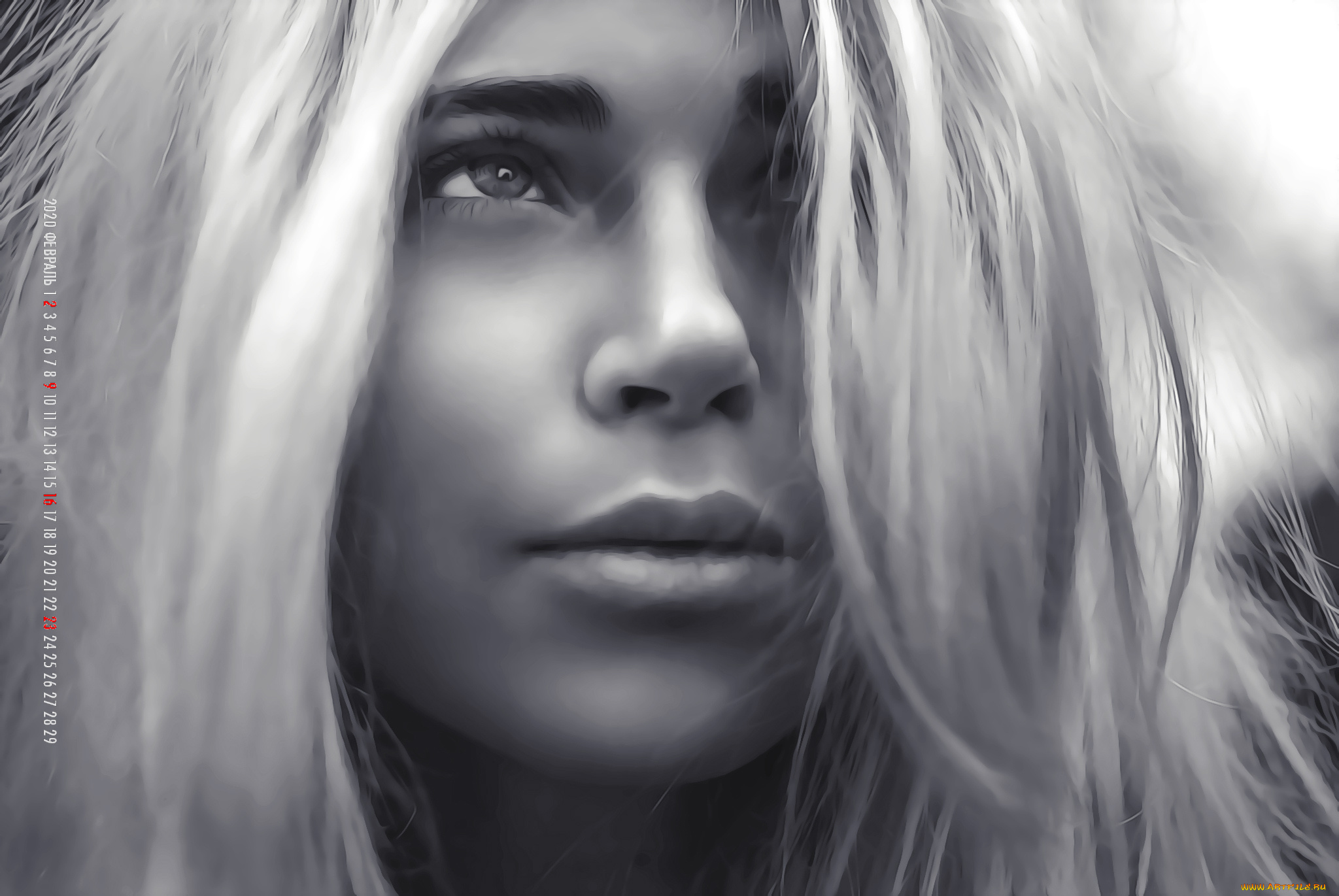 календари, компьютерный, дизайн, лицо, девушка, женщина, 2020, calendar