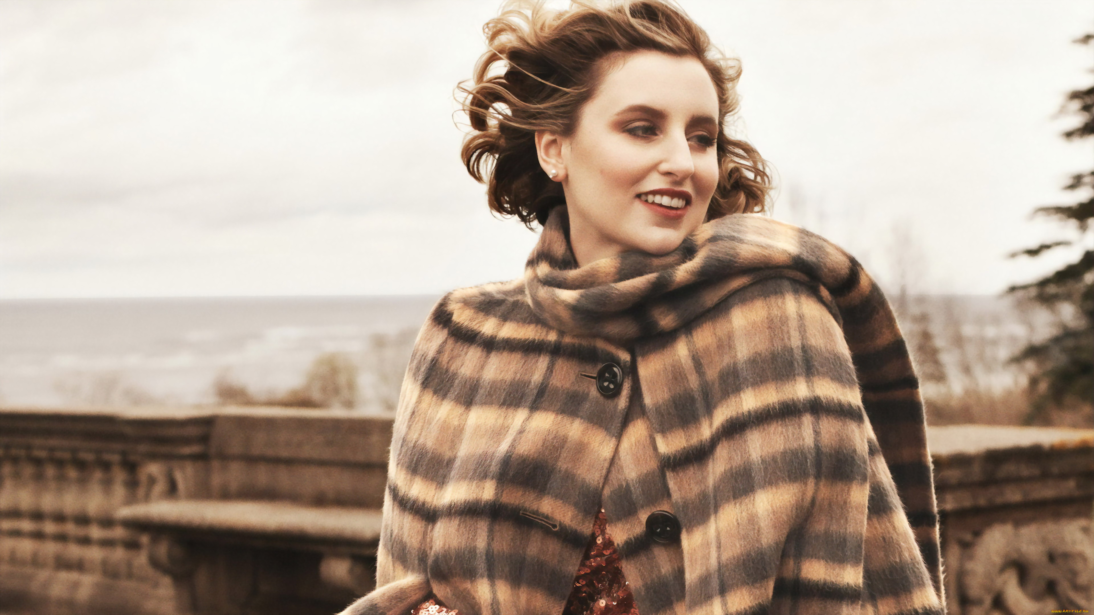 michelle, dockery, девушки, -unsort, , брюнетки, темноволосые, ветер, шатенка, пальто, michelle, dockery