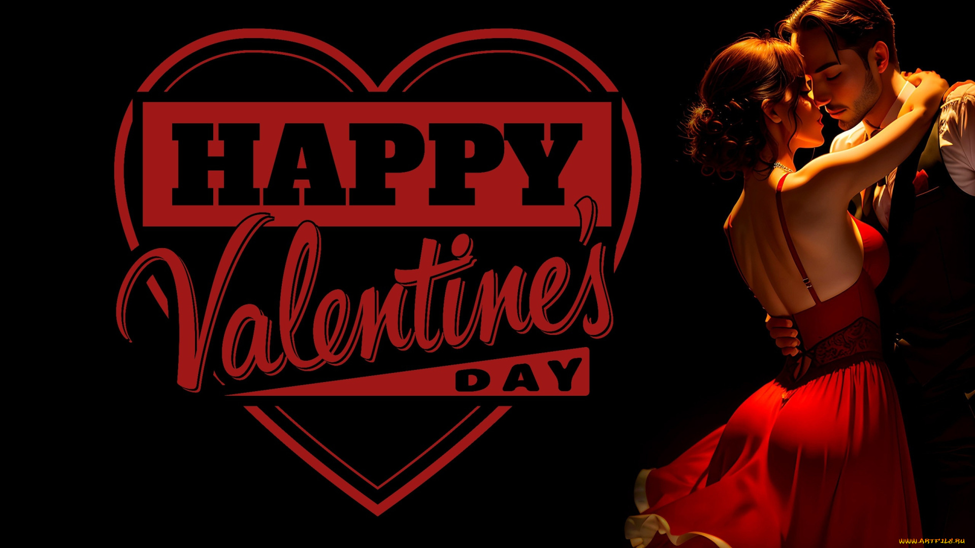 праздничные, день, святого, валентина, , сердечки, , любовь, девушка, чувства, платье, сердце, happy, valentines, day, любовь, парень, танец, обьятия