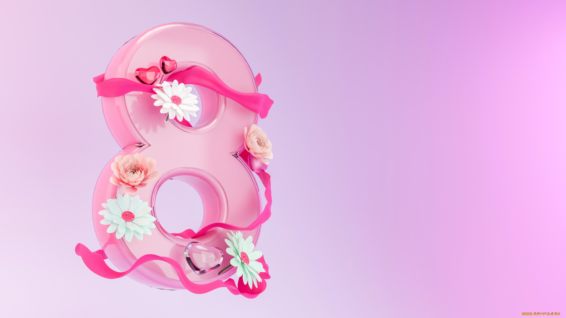 праздничные, международный, женский, день, -, 8, марта, восьмерка, цветы, лента