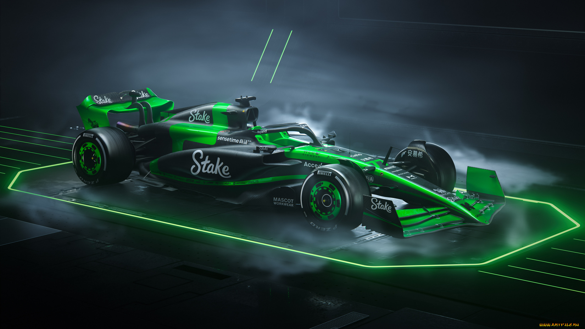 спорт, формула, 1, формула, 1, карбон, formula, болид, sauber, race, car, bolide, green, light, монокок, гоночный, автомобиль, 2024, c44, black, and, monocoque, carbon, fiber, чёрно, зелёный