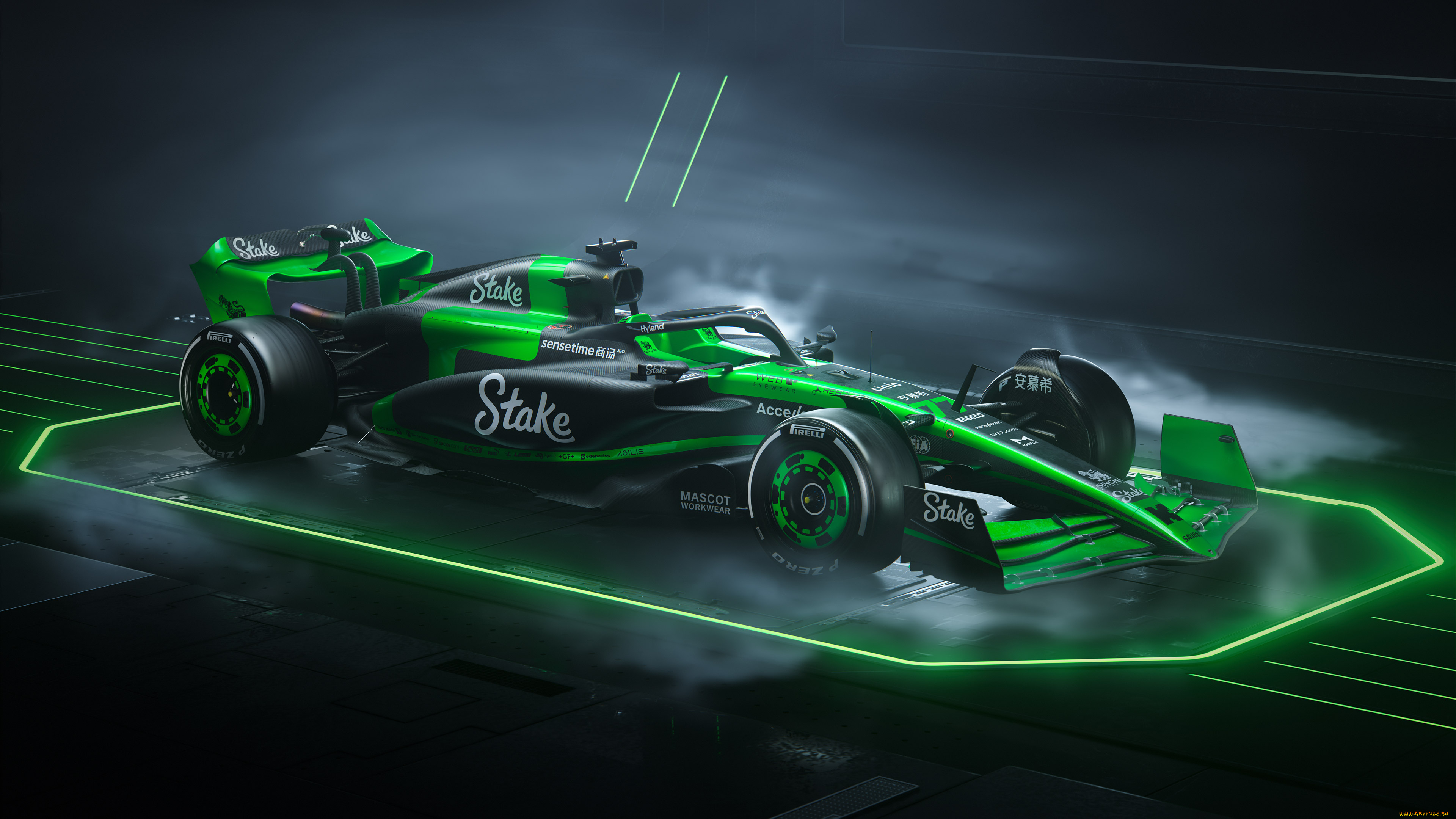спорт, формула, 1, формула, 1, карбон, formula, болид, sauber, race, car, bolide, green, light, монокок, гоночный, автомобиль, 2024, c44, black, and, monocoque, carbon, fiber, чёрно, зелёный