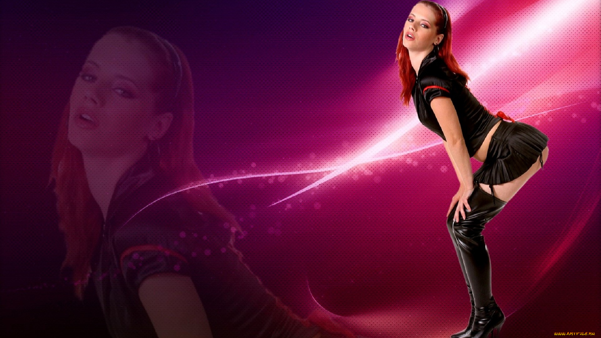 девушки, ariel, piperfawn, рыжая, топ, юбка, сапоги