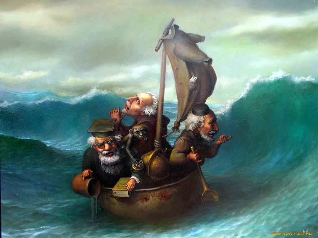 парусник, рисованные, люди