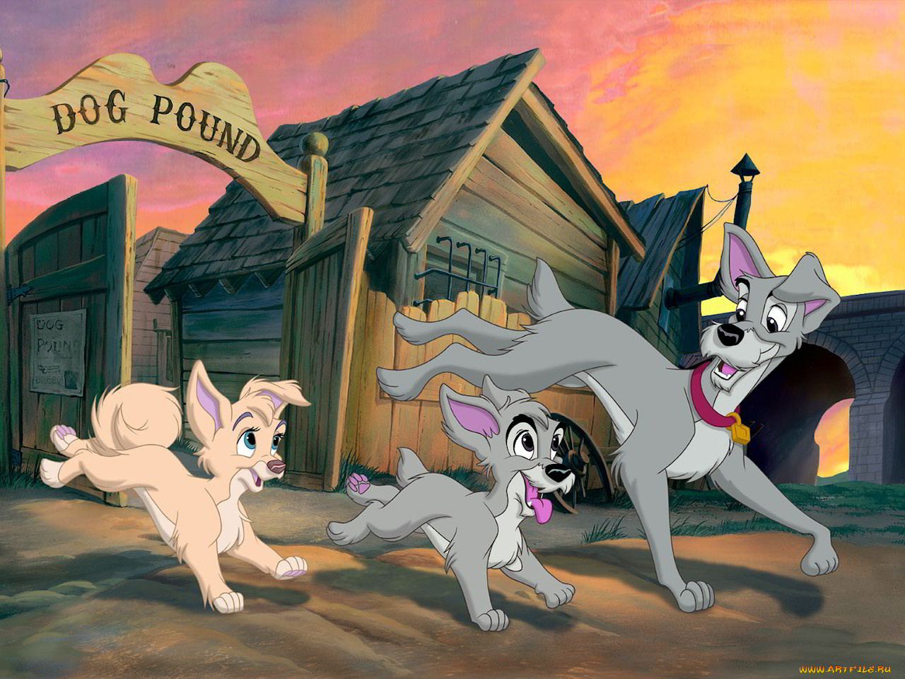 мультфильмы, lady, and, the, tramp