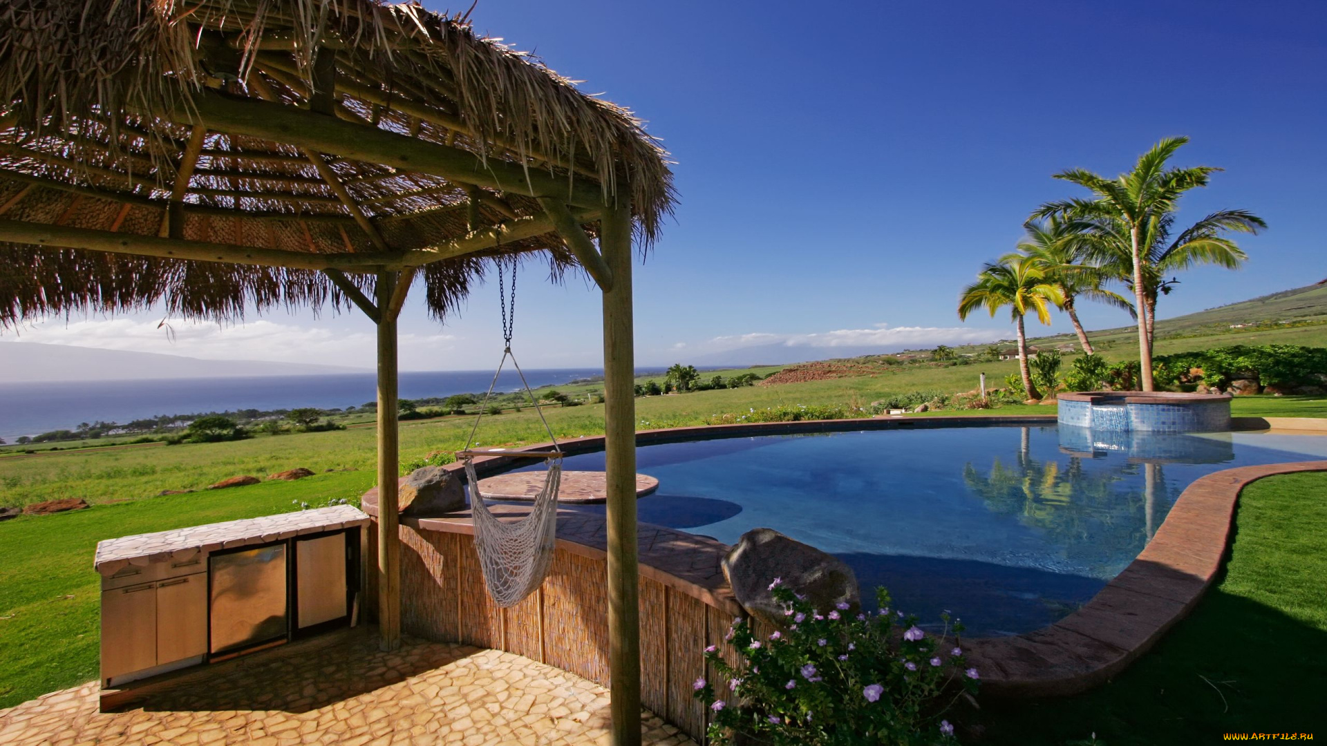 интерьер, бассейны, открытые, площадки