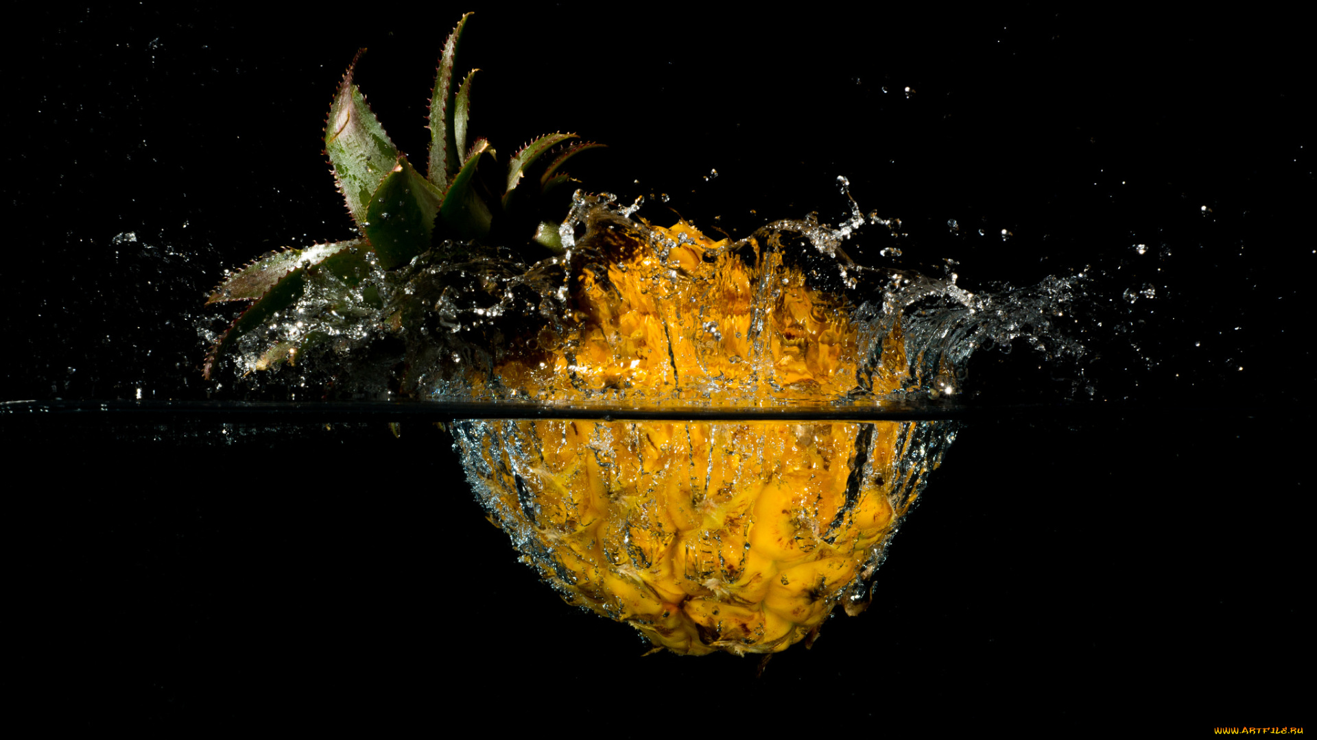 еда, ананас, пузыри, вода