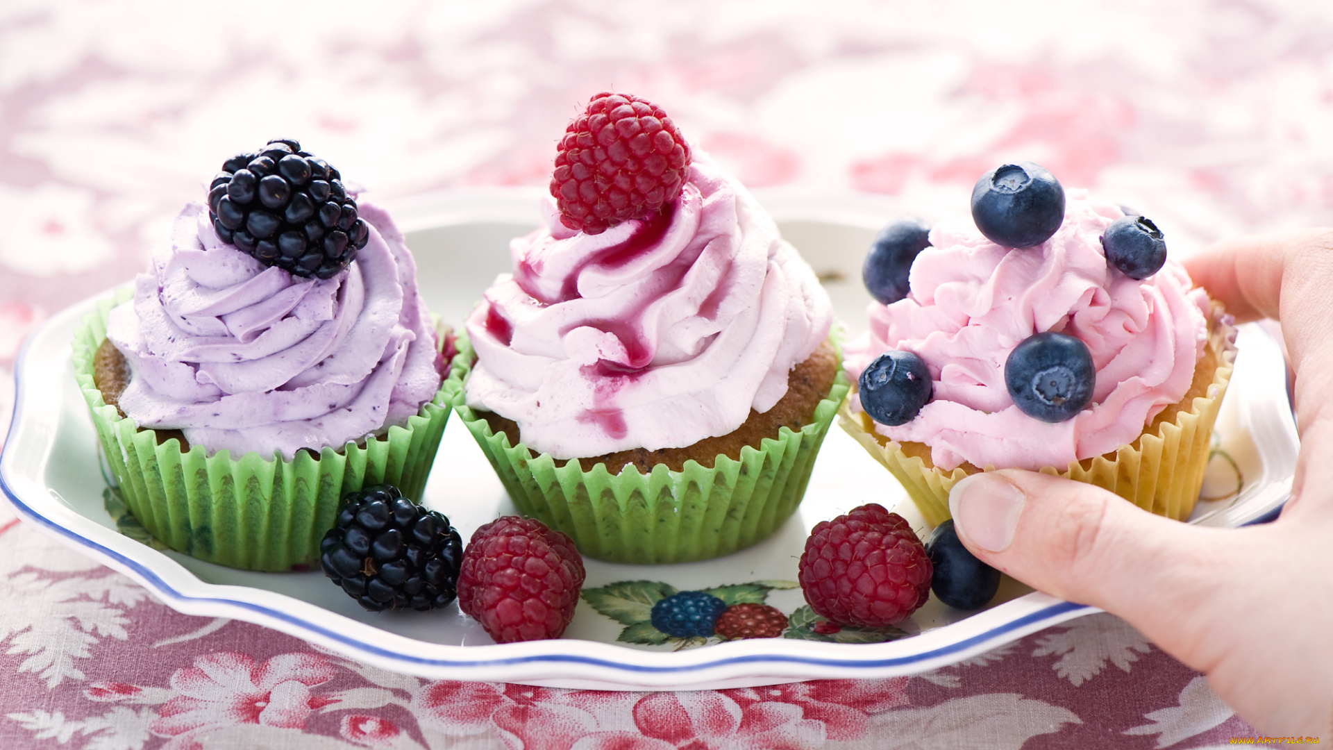 еда, пирожные, , кексы, , печенье, вкуснятина, крем, ежевика, черника, малина, ягодные, кексы